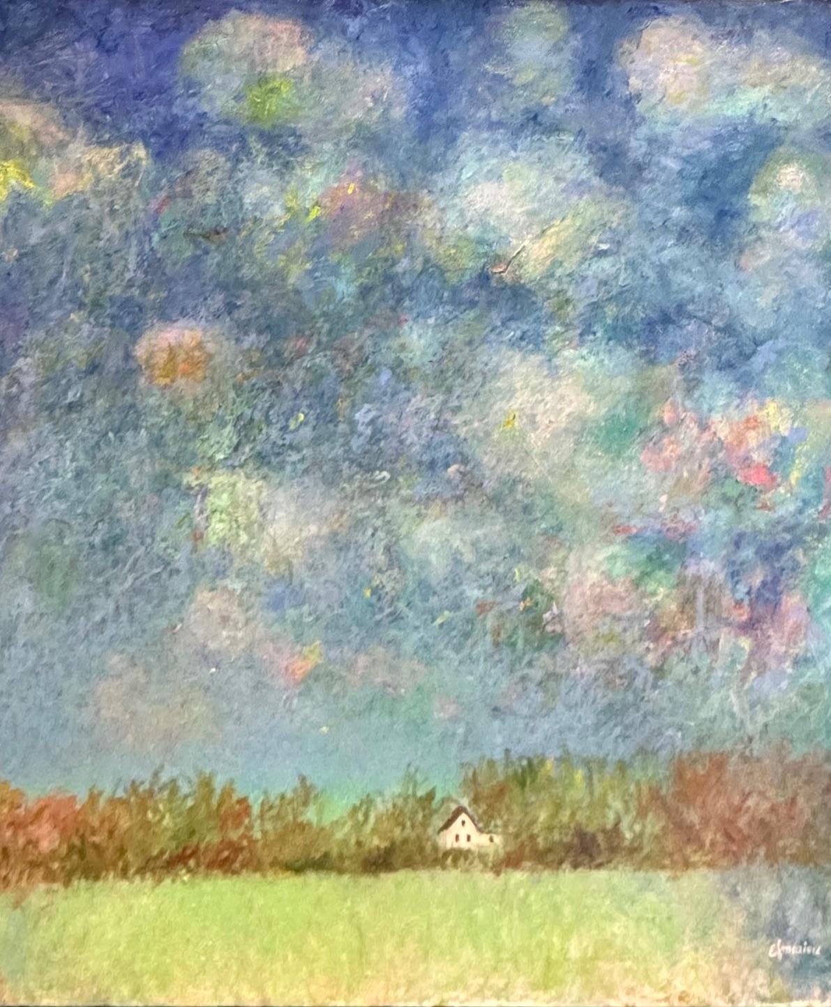 Maravilla etérea, paisaje expresionista abstracto contemporáneo original de 30x40 - Painting de Eugene Maziarz