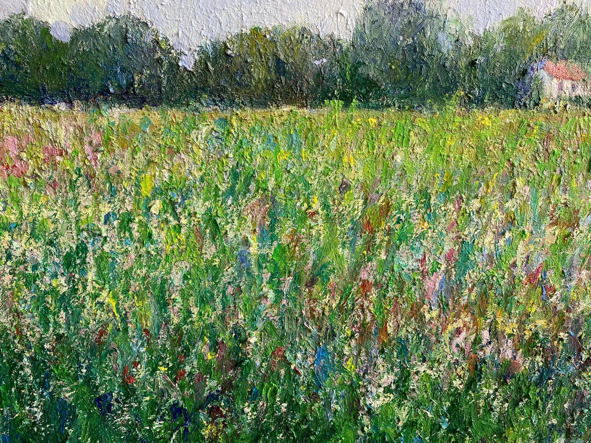 Field of Flowers, original 24x30 French impressionist landscape 1
