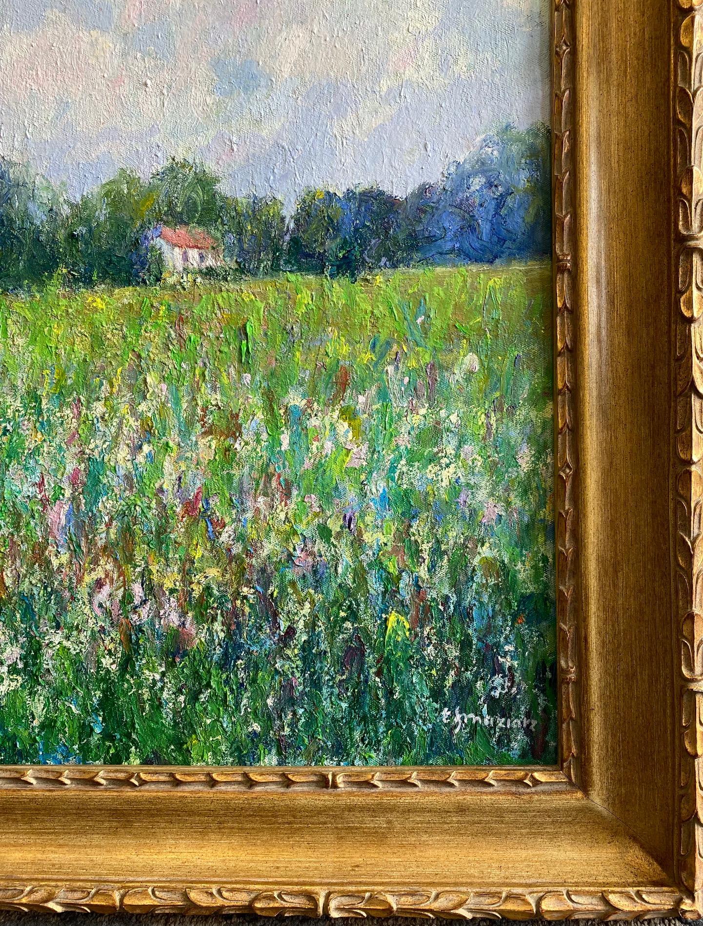 Field of Flowers, original 24x30 French impressionist landscape 2