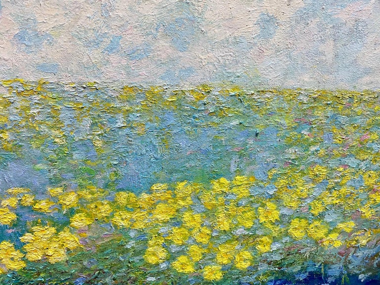 Floating Flowers, original 40x30 abstract expressionist landscape - Abstract Expressionist Painting by Eugene Maziarz