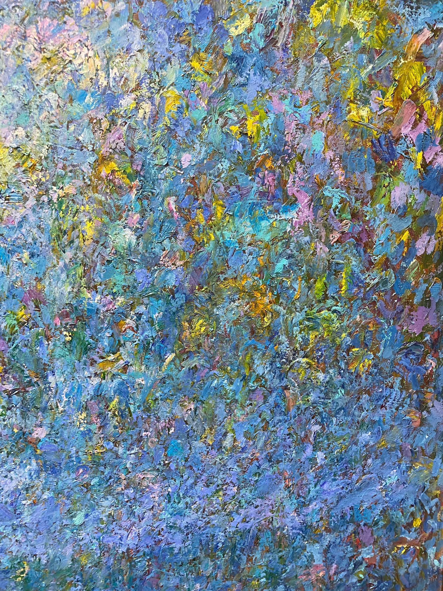 Flourishing Florals, original 30x40 abstract expressionist floral landscape - Abstract Expressionist Painting by Eugene Maziarz