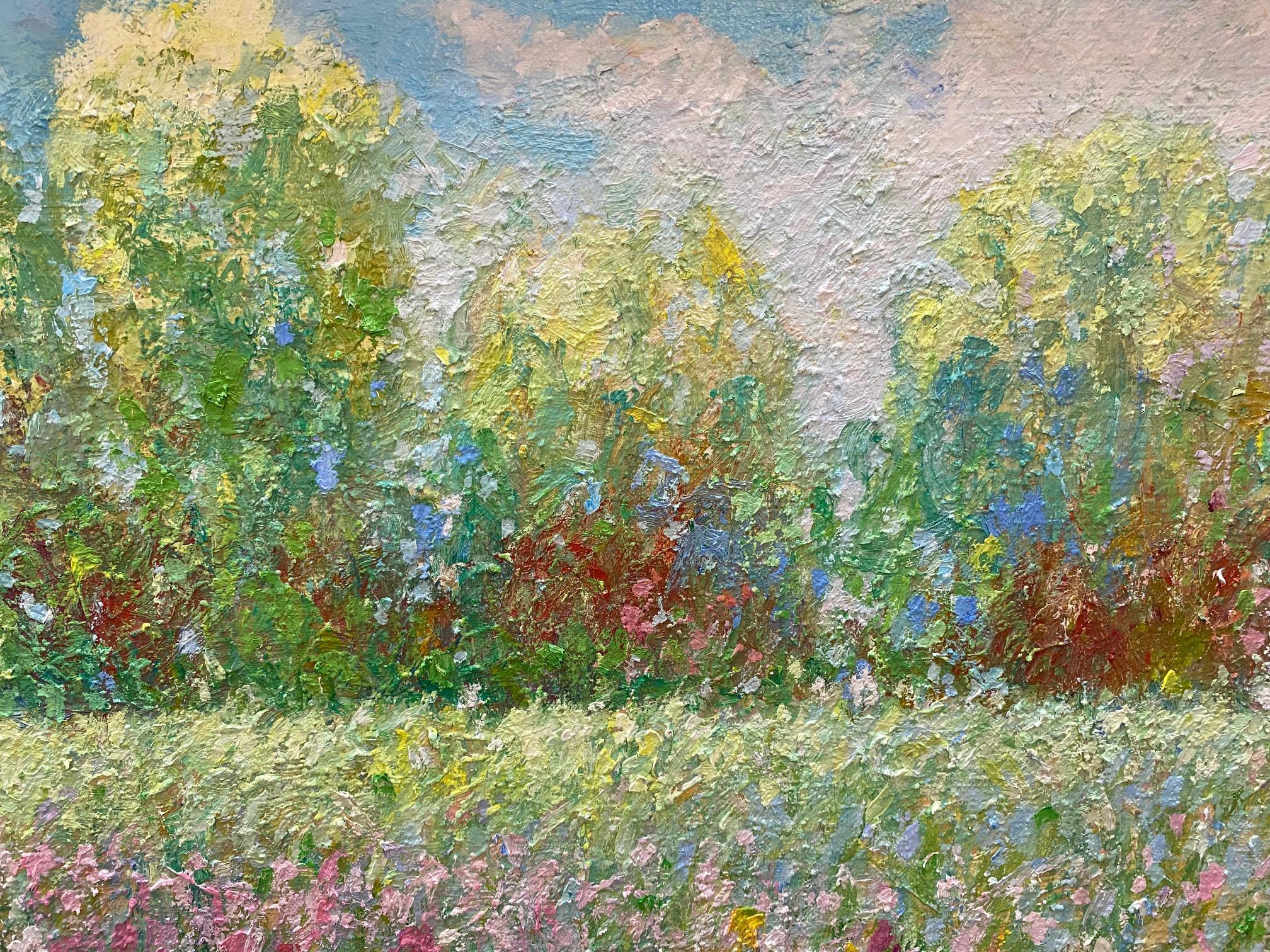 Spring Flowers, original 24x30 impressionist floral landscape 1