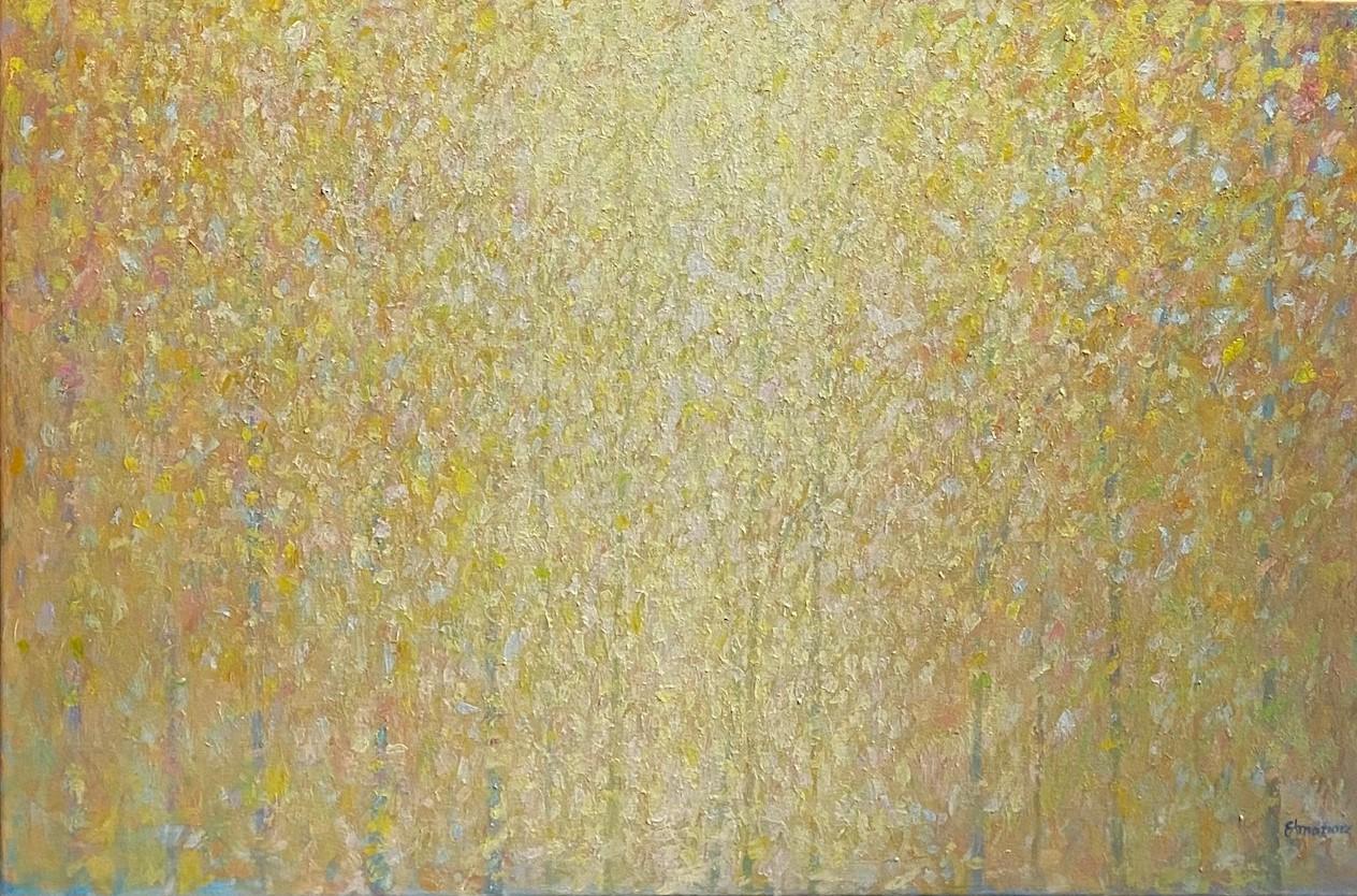 Sun Kissed, original 24x36 abstract expressionist landscape - Painting by Eugene Maziarz