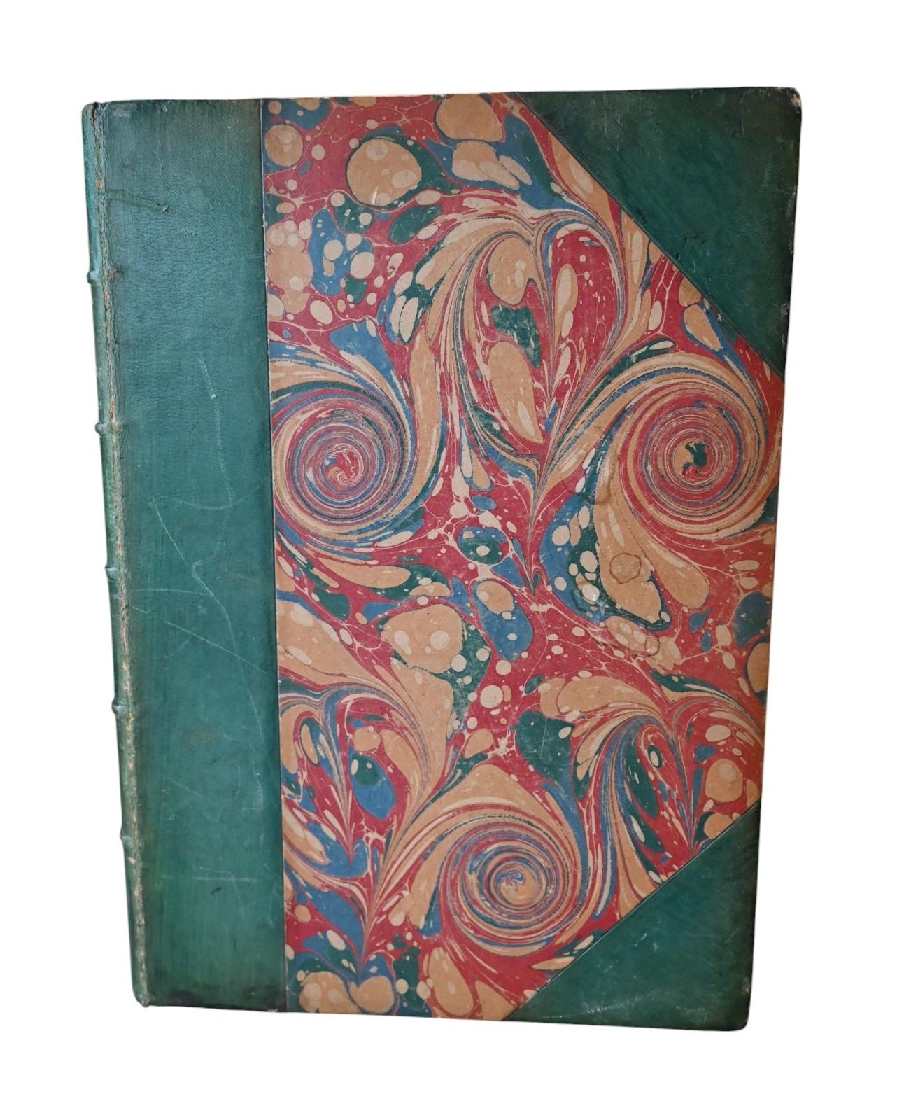 Eugène Mouton (Mérinos) – History of the Invalid with the Wooden Head. Illustrations by Georges Clairin. Paris, Ludovic Baschet, [circa 1887]. Large quarto (22.5 × 31.5 cm), half morocco with corners, marbled covers, spine decorated with gilt title.