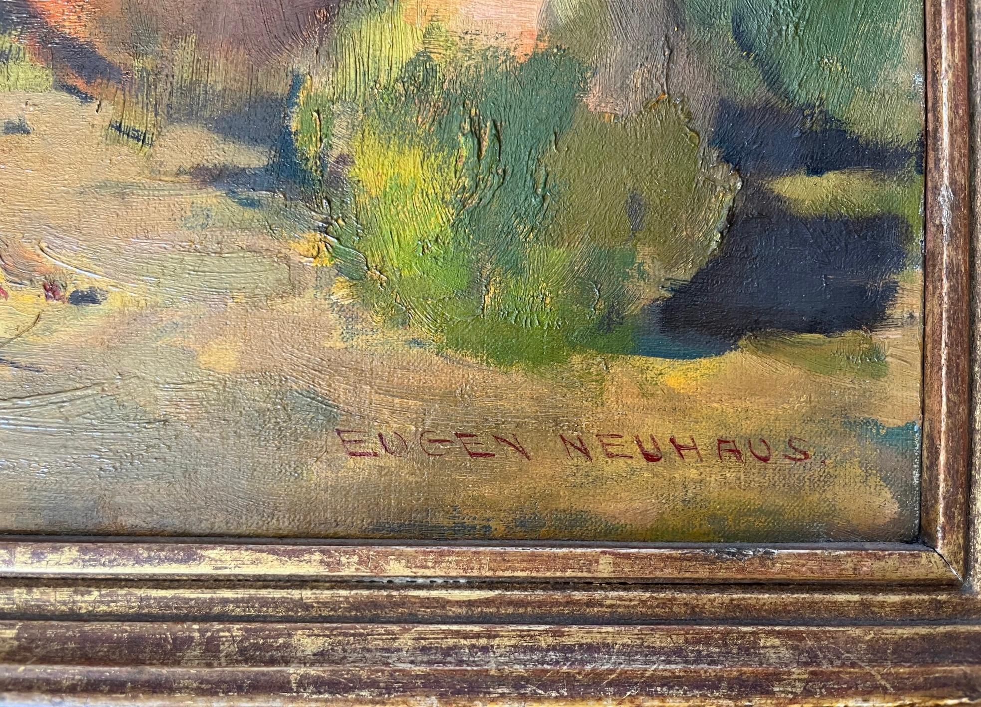 Measures 
Painting 27 x 30 inches
Framed 36.75 x 44.875 inches 

 Neuhaus (1879–1963) was a German-American painter and educator known for his contributions to California Impressionism. He immigrated to the United States in the early 20th century