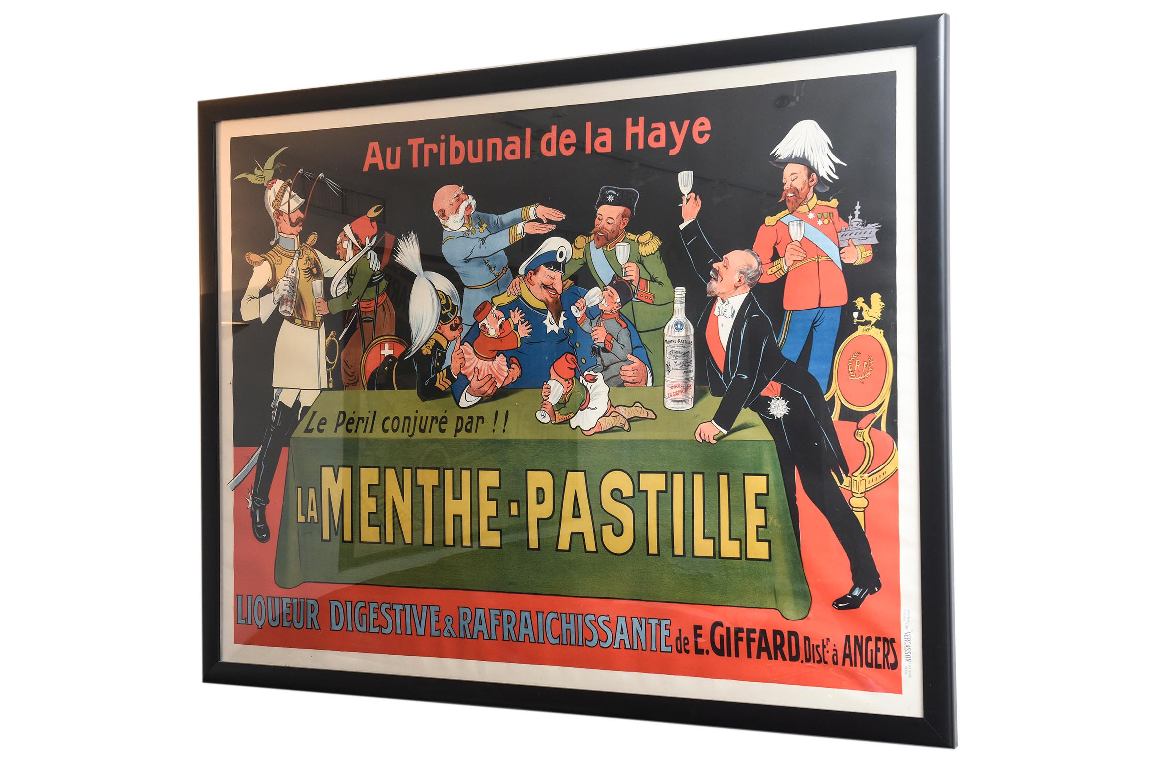 French Eugene Oge La Menthe Pastille Original Lithograph Advertising Poster circa 1908