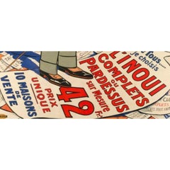 Eugene Oge, affiche originale de mode vintage pour homme, Inoui Mens Tailor, Marseille, 1912