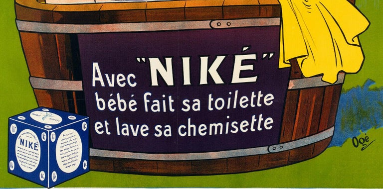 Eugene Oge, Original Vintage Poster, Nike Soap Bulles-Linge-Baby-Xxe For  Sale at 1stDibs