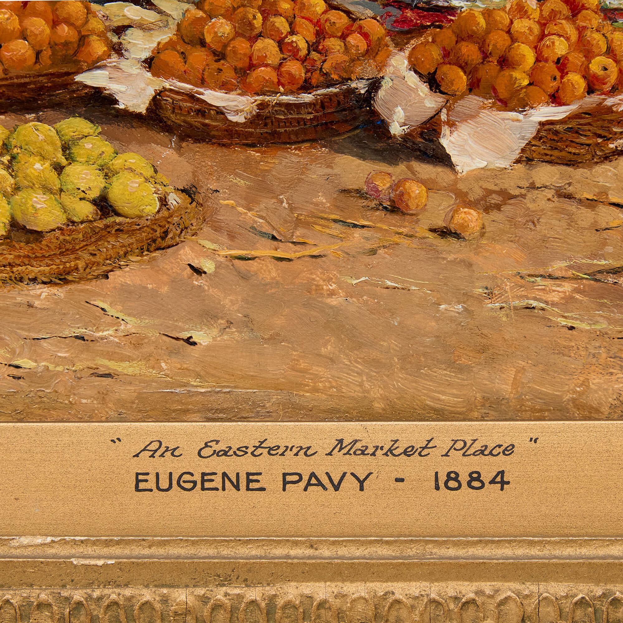 Antikes französisches orientalistisches Ölgemälde von Pavy – Painting von Eugène Pavy
