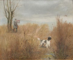 "Scene de Chasse" by Eugene Petit, Oil on canvas