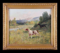 Antique The Ones that Got Away - Two Pointer Dogs by a River