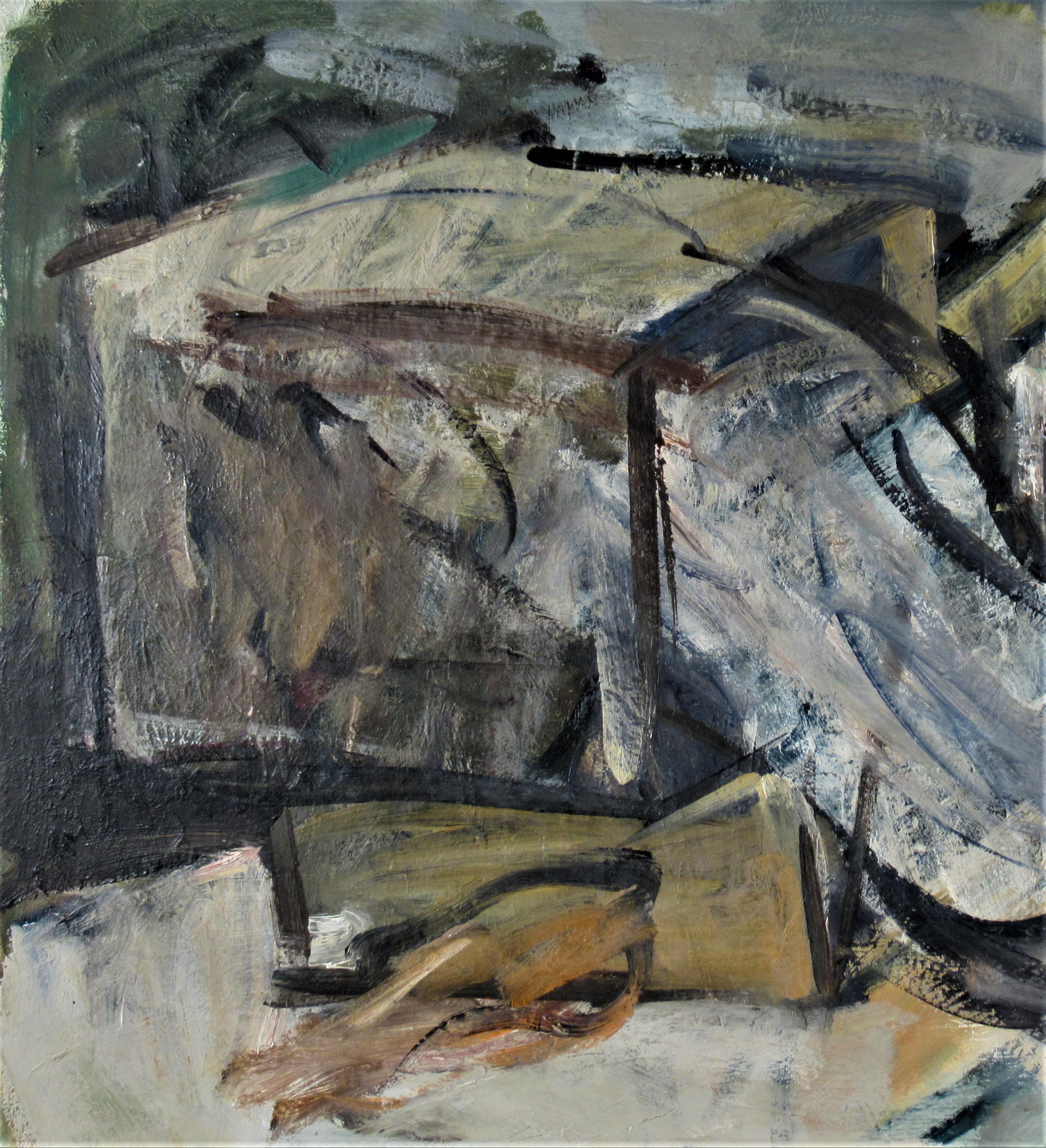 Scatole, Natura morta - Painting Espressionismo astratto di Eugene Pizzuto