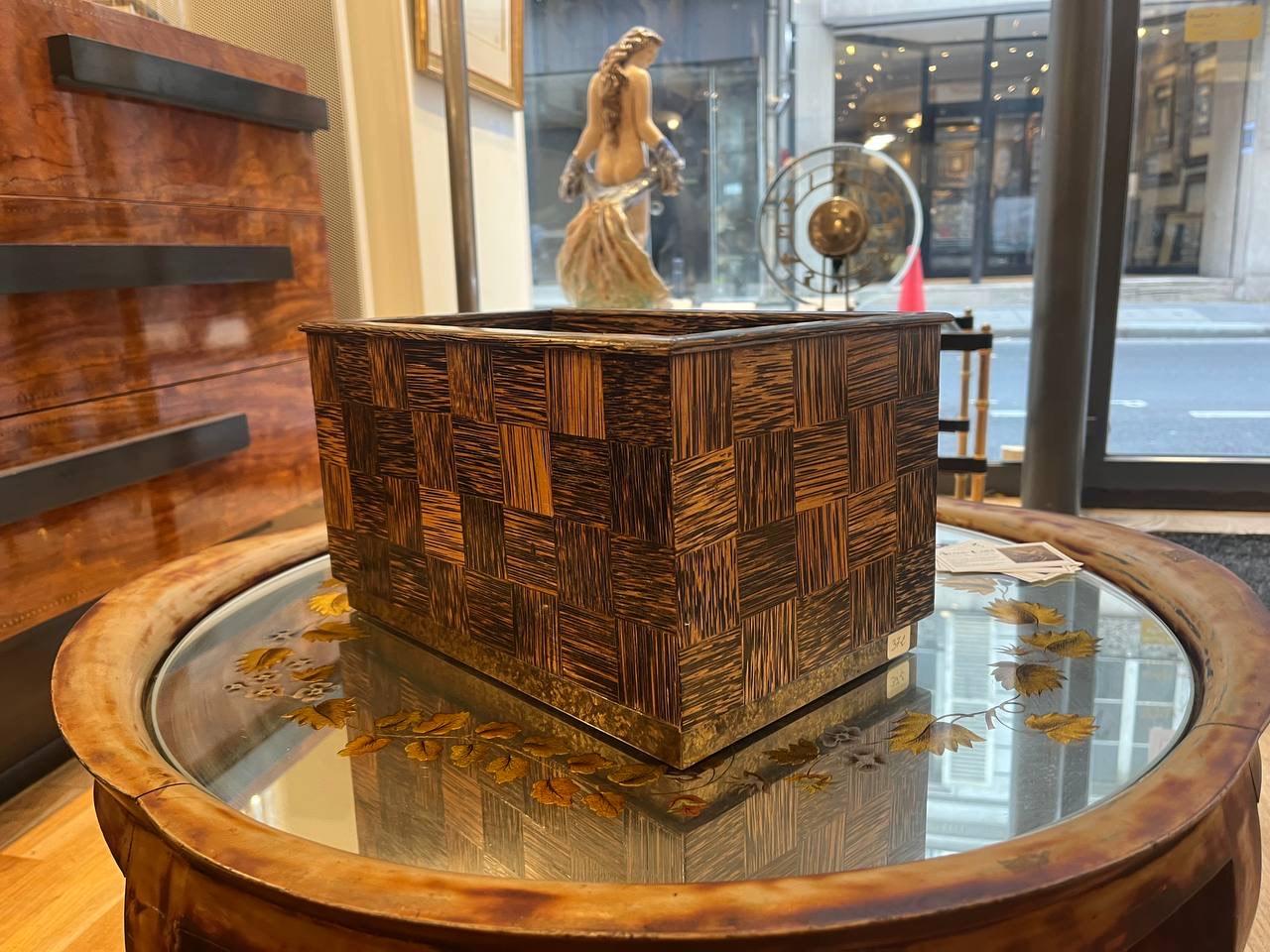 Palmwood Eugène PRINTZ (1879 – 1948), flower pot For Sale