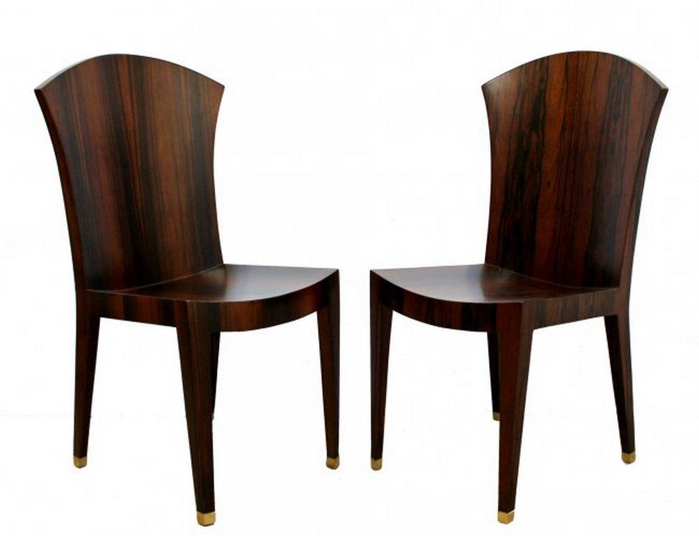 Eugene Printz attr. Set of 12 French Coromandel Wood Dining Chairs 1920s In Good Condition In Keego Harbor, MI