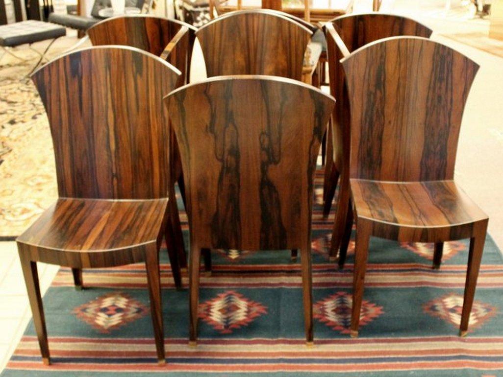 Eugene Printz attr. Set of 12 French Coromandel Wood Dining Chairs 1920s 2