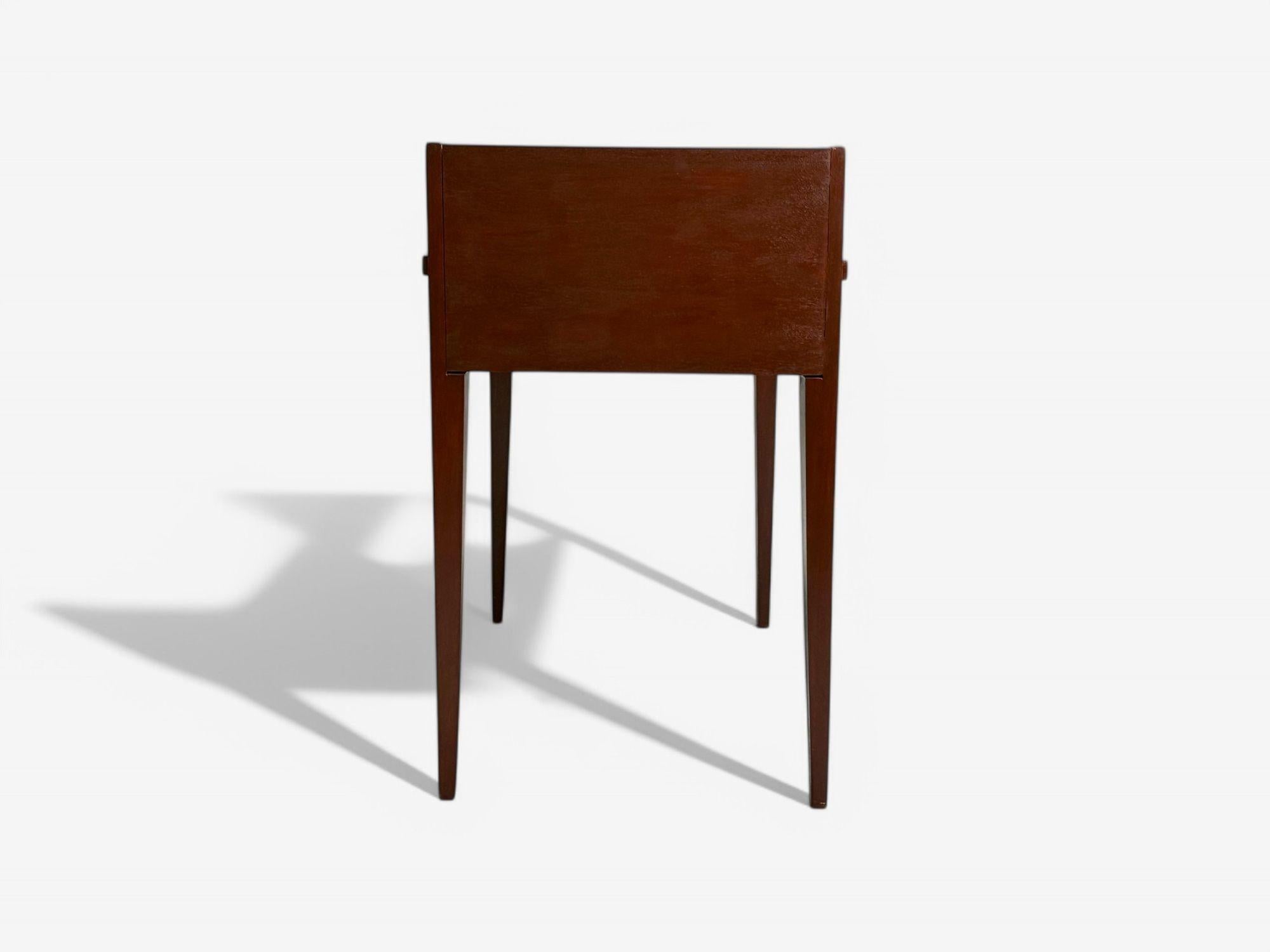 Eugene Printz, Französischer Art Deco, Mahagoni, seltener asymmetrischer Schreibtisch, Frankreich, um 1925 im Angebot 2