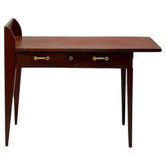 Antique Eugene Printz, French Art Deco, Mahogany, Rare Asymmetric Desk, France, c. 1925