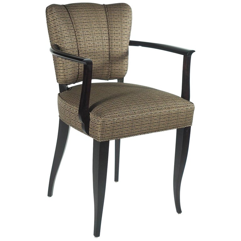 Eugene Printz Pair of Ebonized Armchairs For Sale at 1stDibs