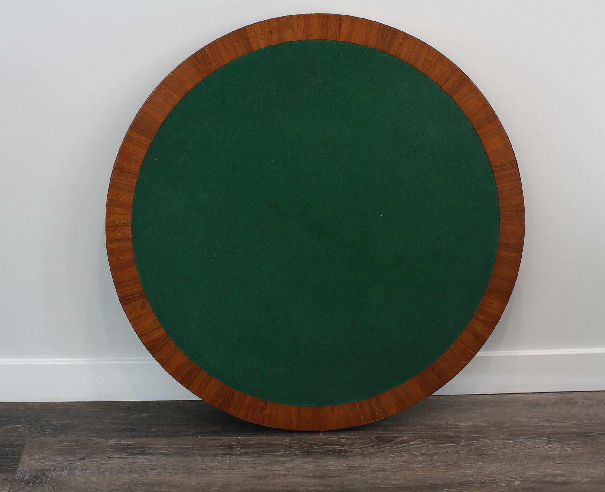 Wood Eugene PRINTZ - Rare game table with a oxidized brass top.