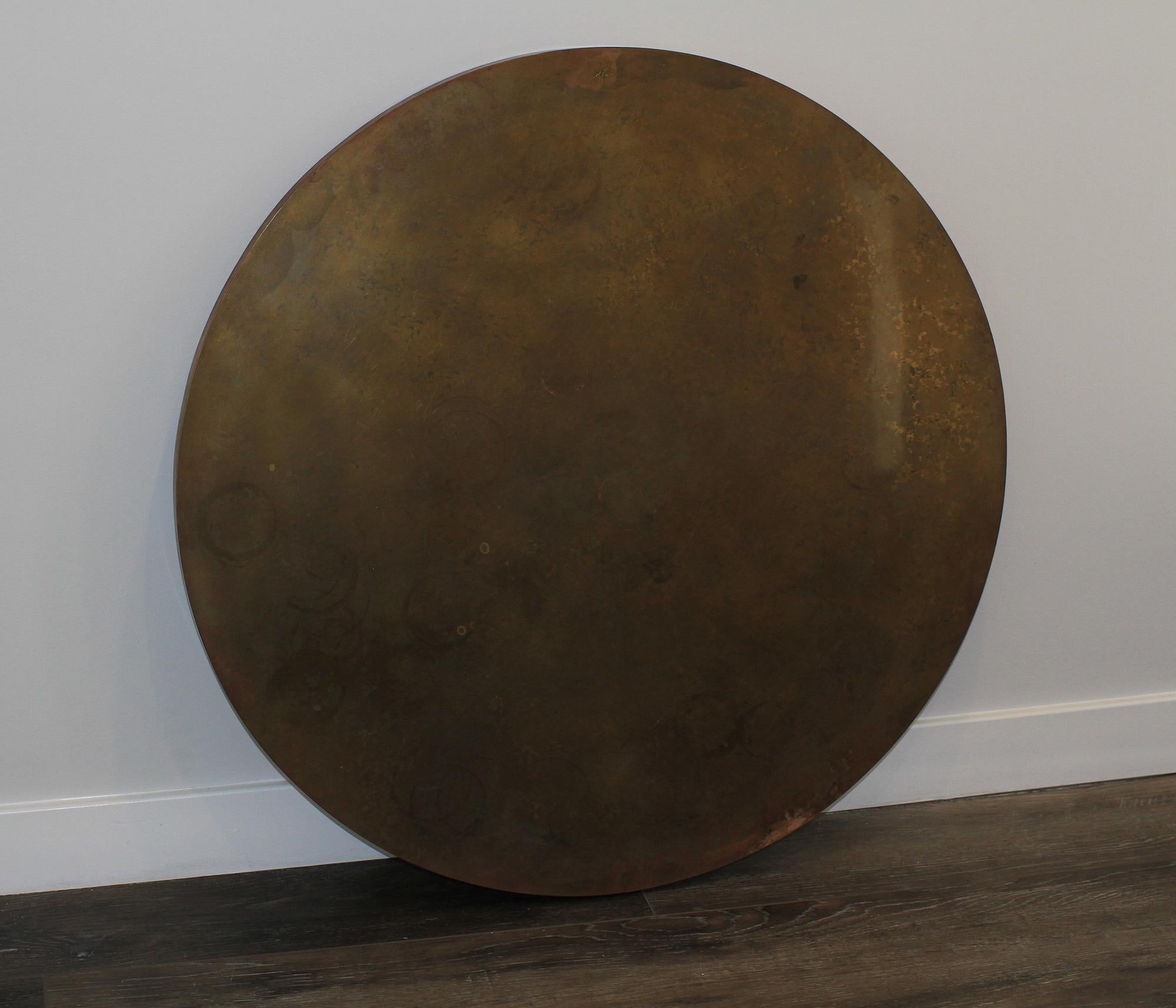 Mid-20th Century Eugene PRINTZ - Rare game table with a oxidized brass top.