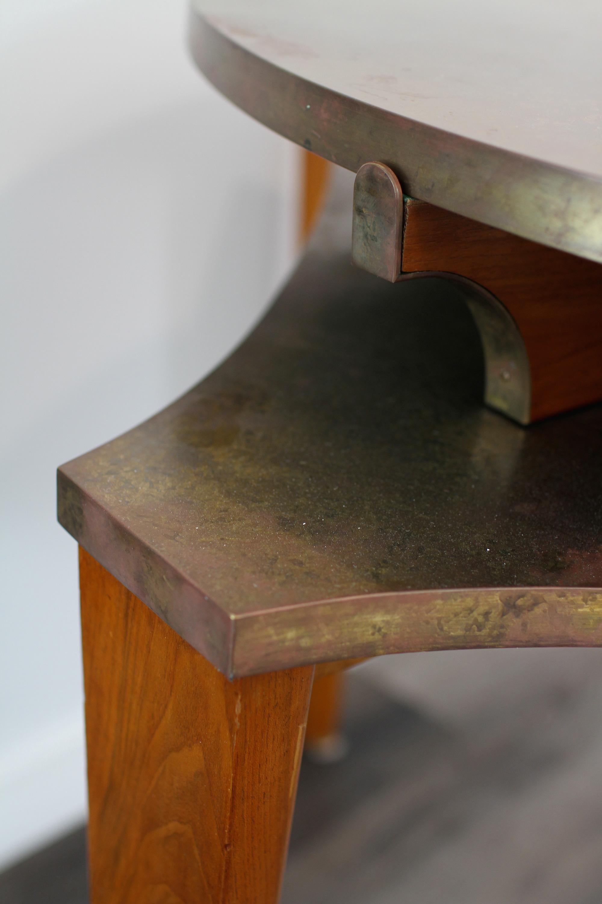 Eugene PRINTZ - Rare game table with a oxidized brass top. 1