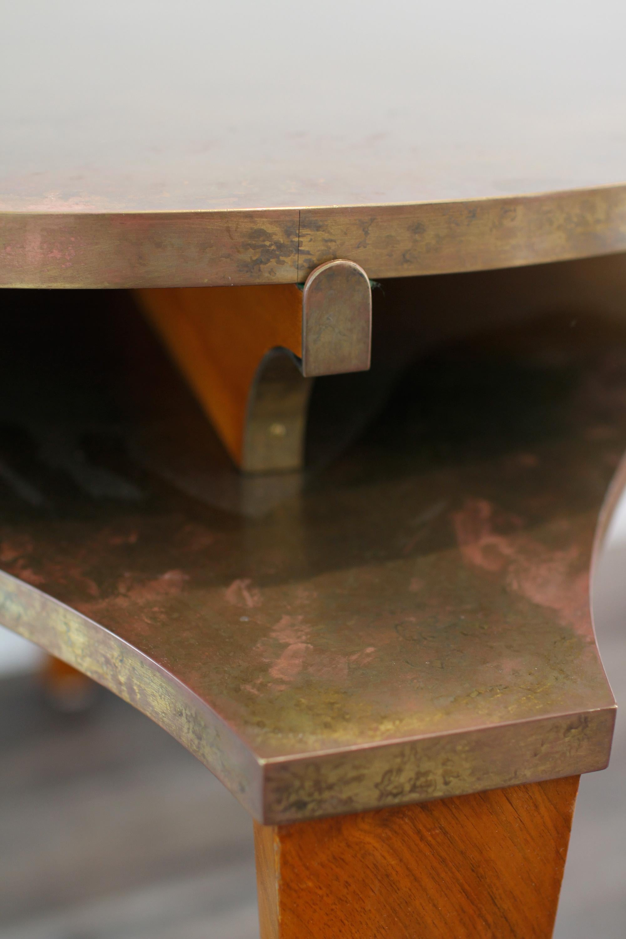 Eugene PRINTZ - Rare game table with a oxidized brass top. 2