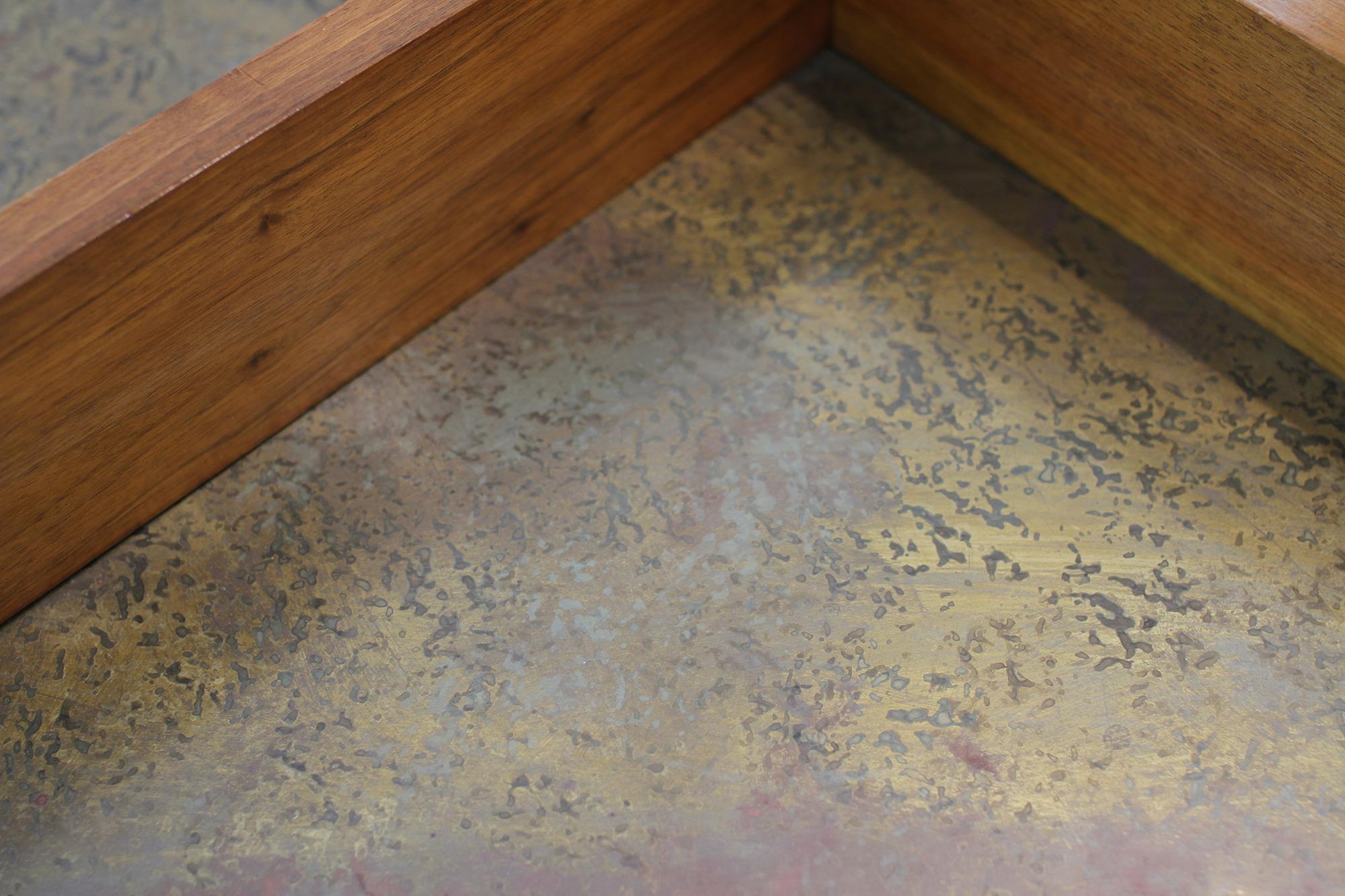 Eugene PRINTZ - Rare game table with a oxidized brass top. 3