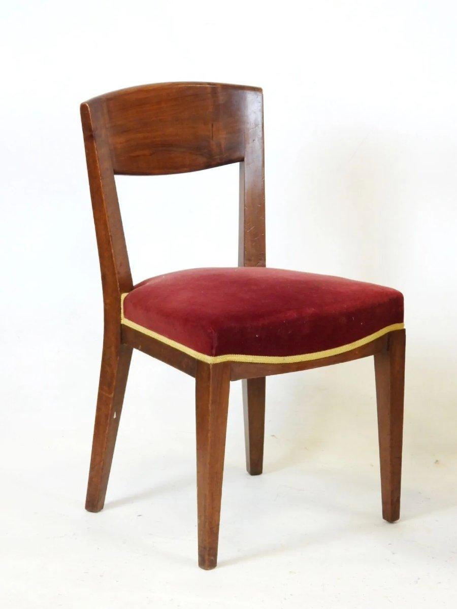 Eugène Printz, Set di 4 sedie Art Deco in ciliegio Circa 1940 in vendita 1