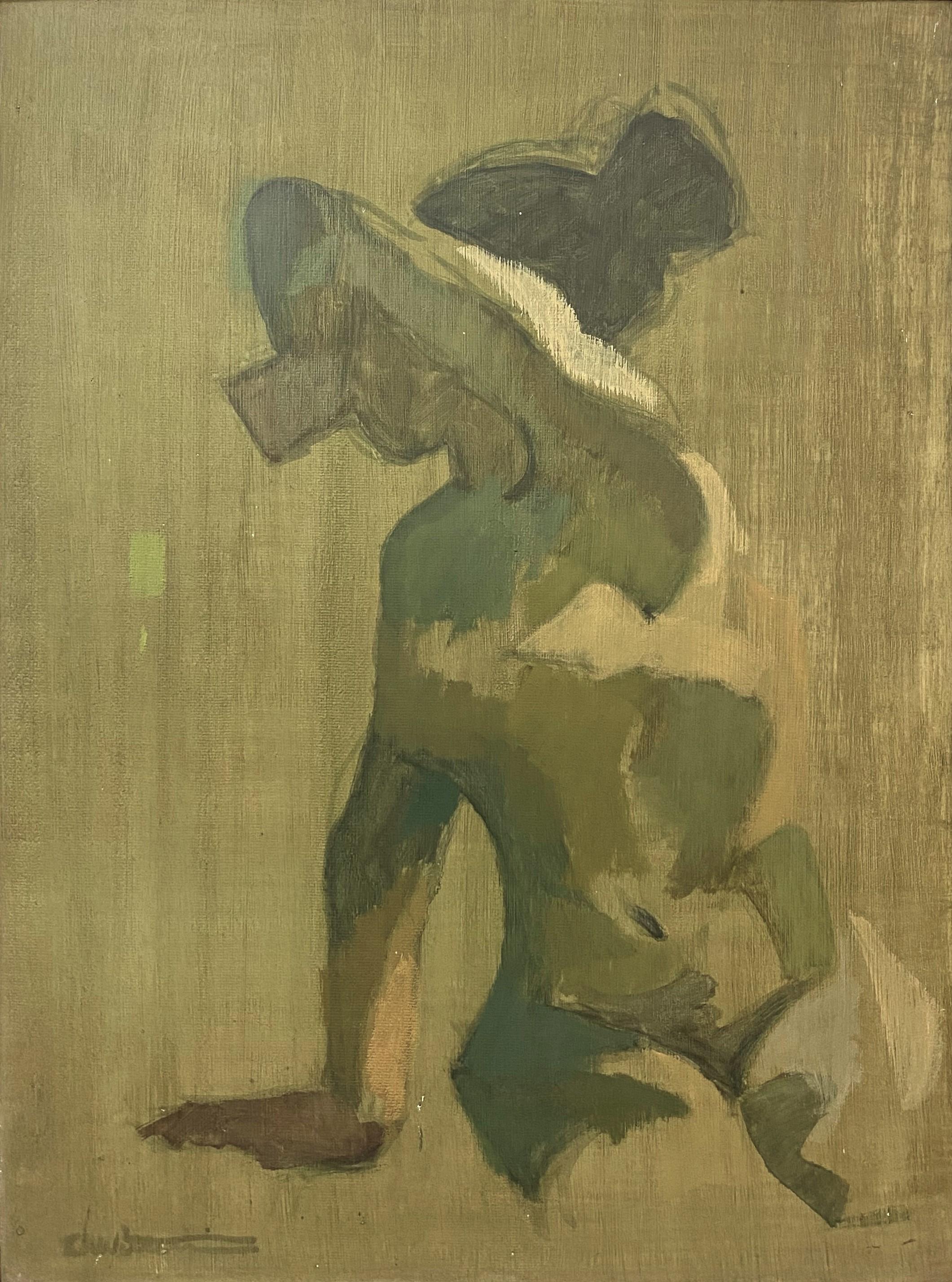 Eugene R. Witten Nude Painting - Figurative Abstract of Nude Woman