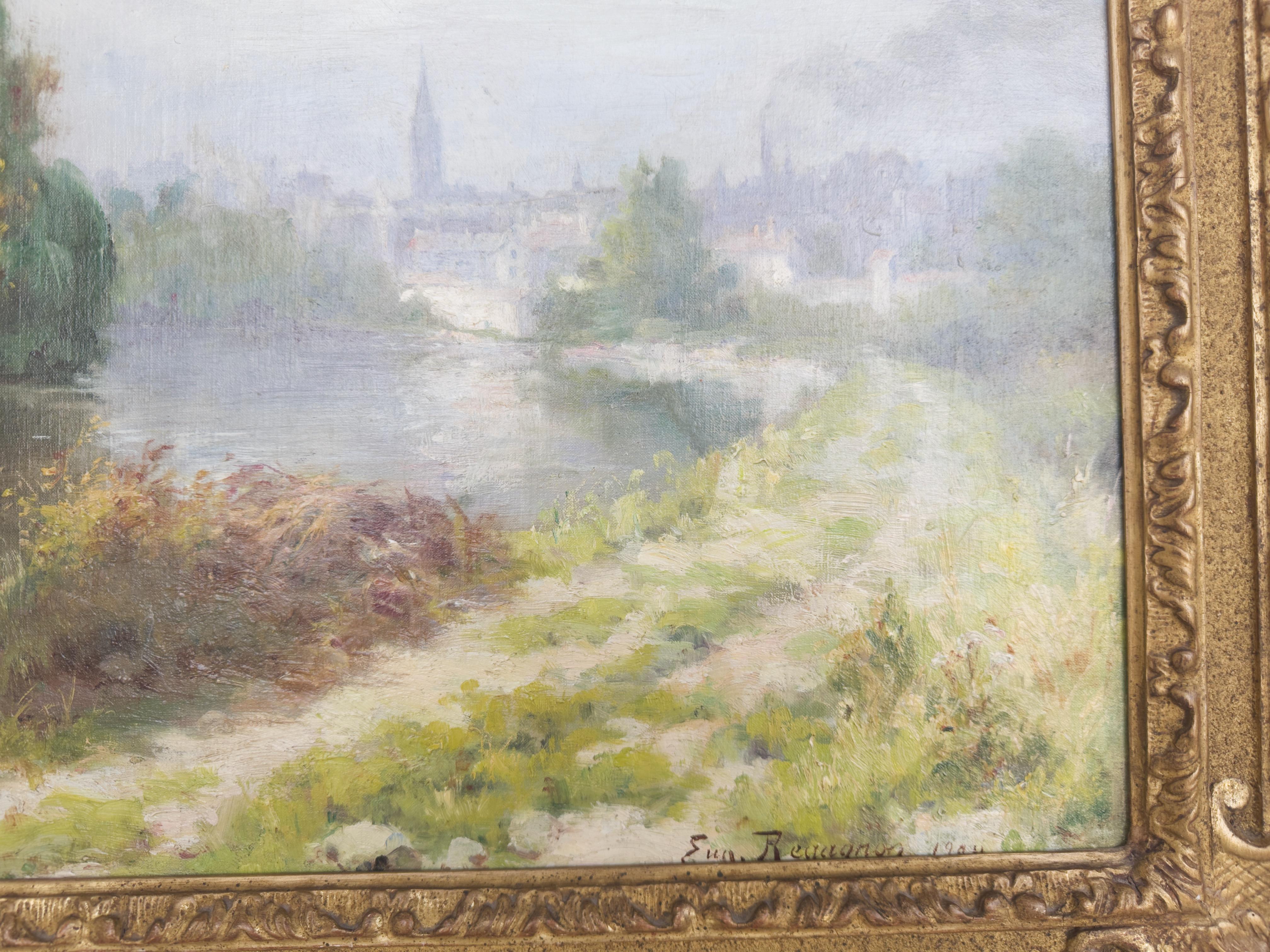 Französische Landschaft mit einem Fluss im Angebot 1