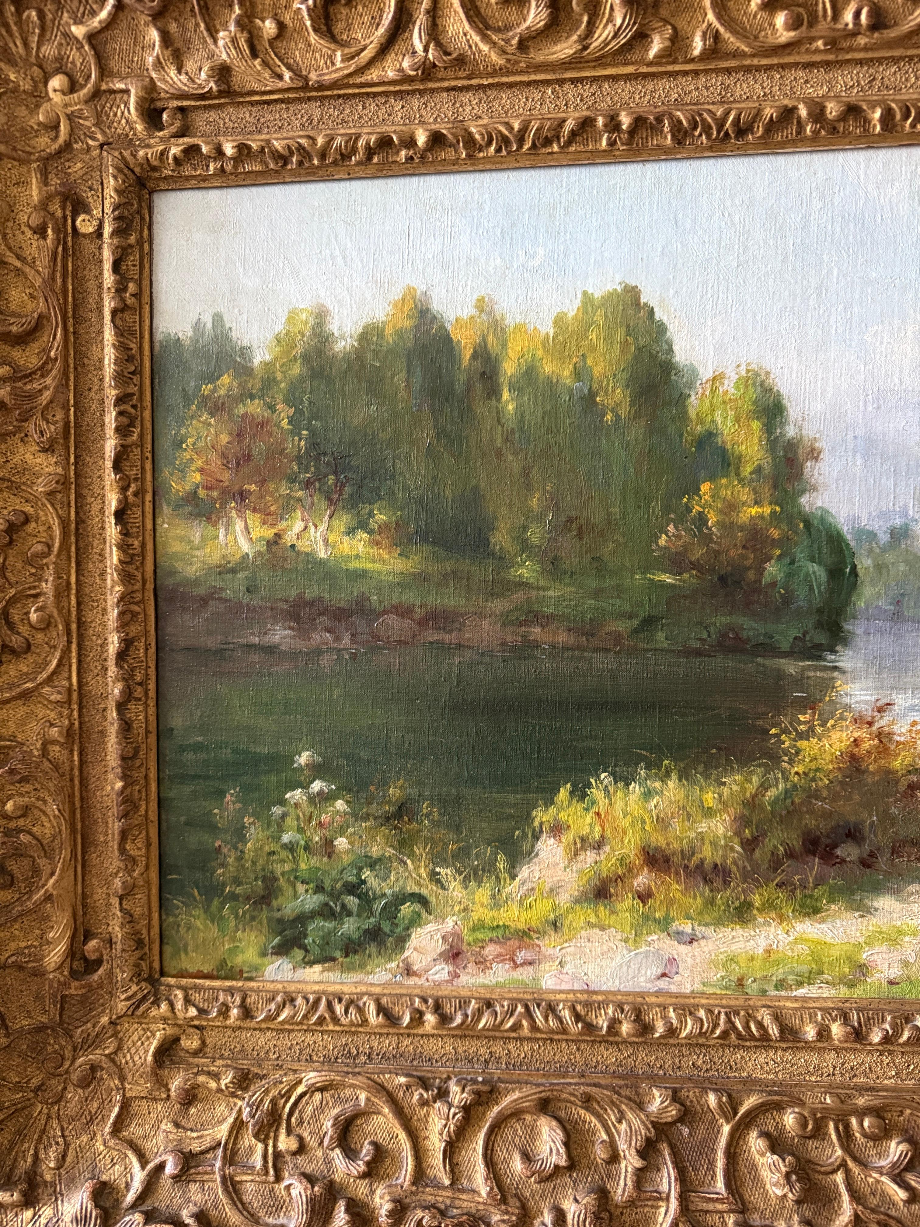 Französische Landschaft mit einem Fluss im Angebot 3