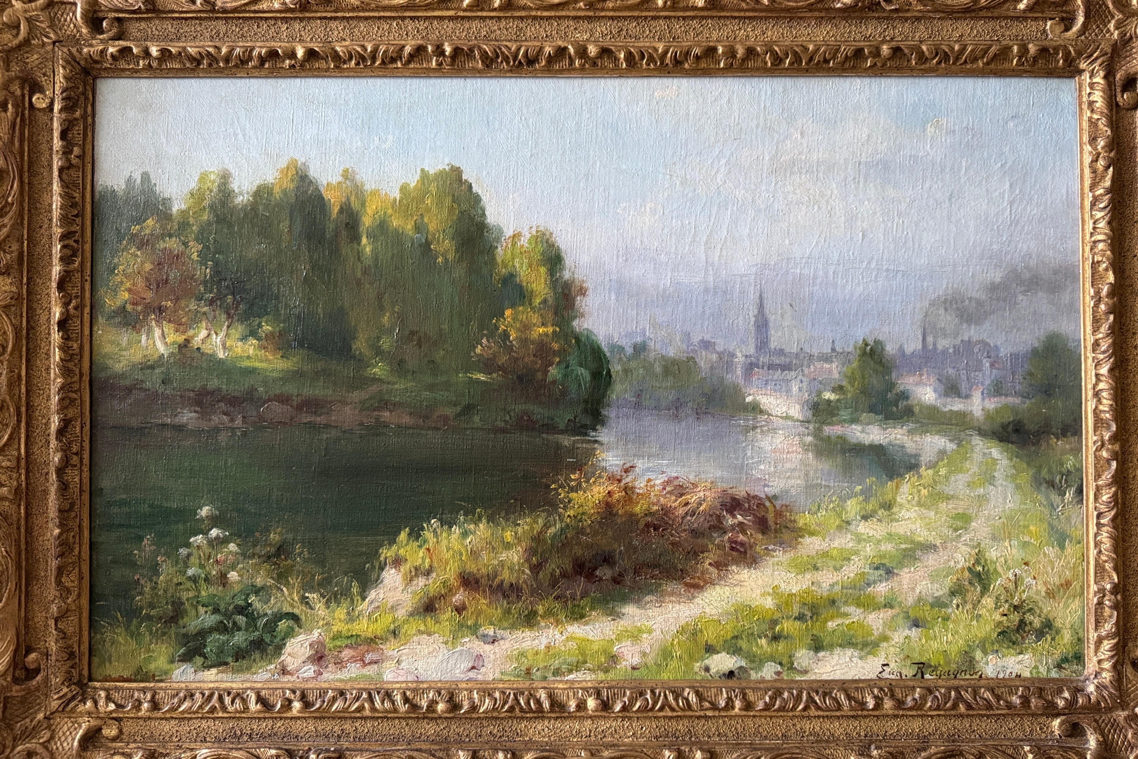 Französische Landschaft mit einem Fluss im Angebot 4