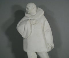 Eugène Riboulet Statua Art Deco di Clown Pagliaccio "Canio" in porcellana - 1Y135