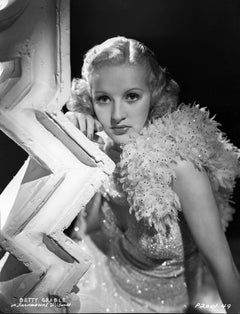 Betty Grable Glamour Shot on Zig Zag Pillar Fine Art Print