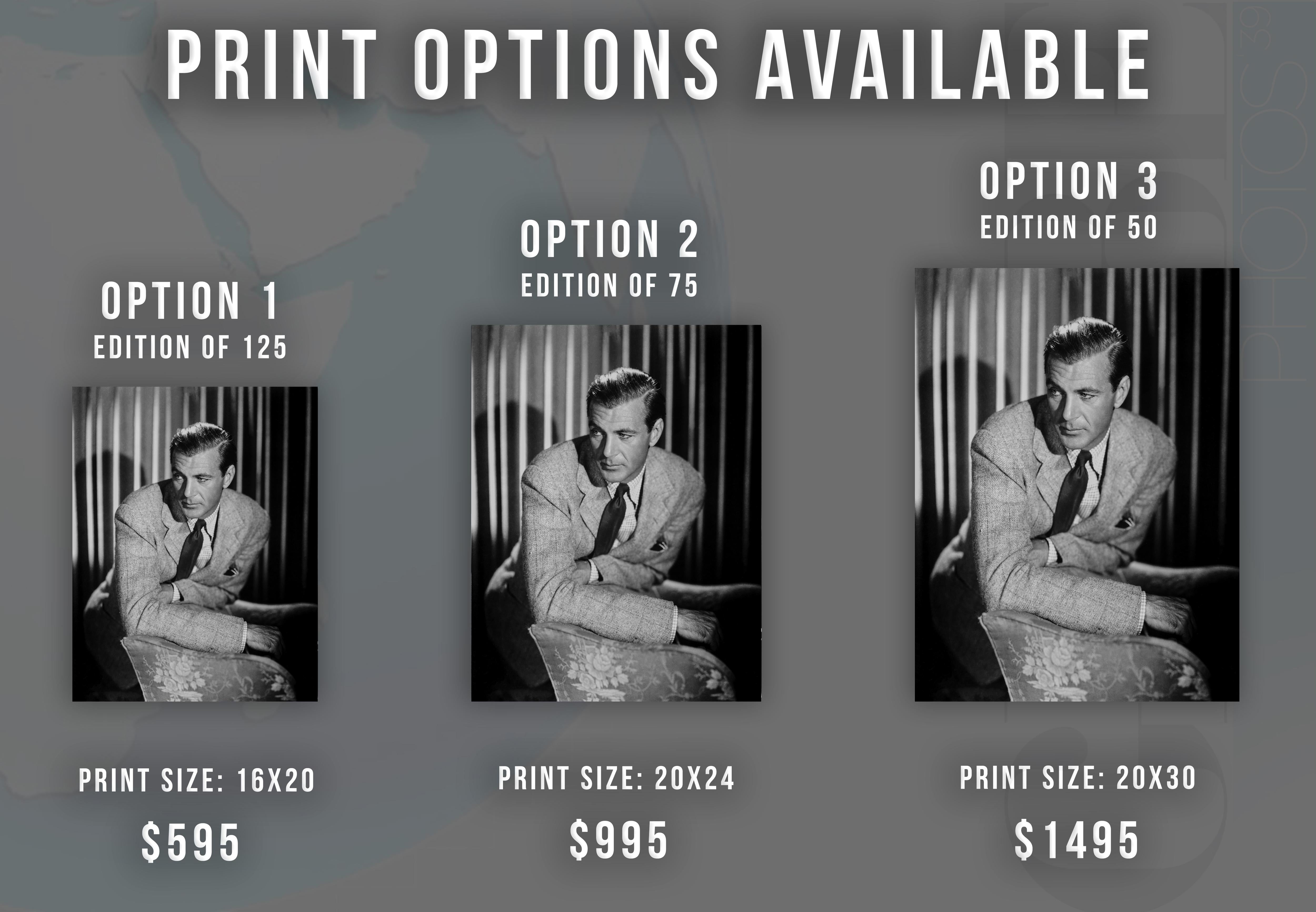Gary Cooper: Classy in the Studio Fine Art Print - Photograph by Eugene Robert Richee