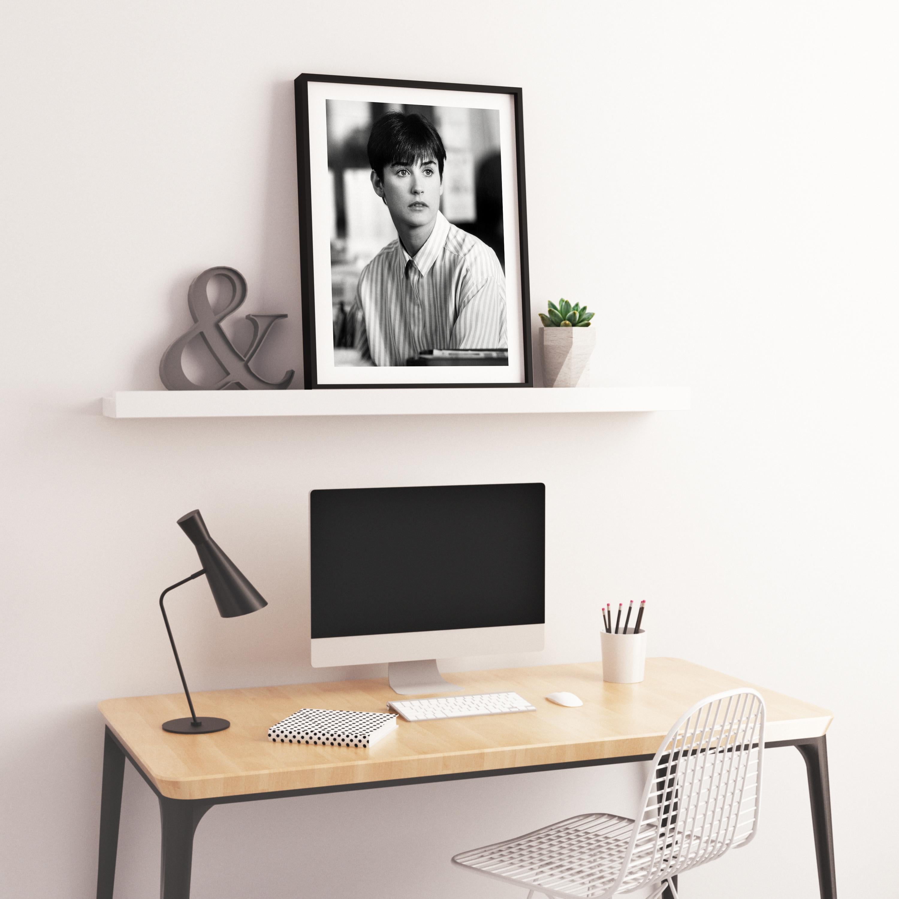 Young and Candid Demi Moore Movie Star News Fine Art Print - Gray Portrait Photograph by Unknown
