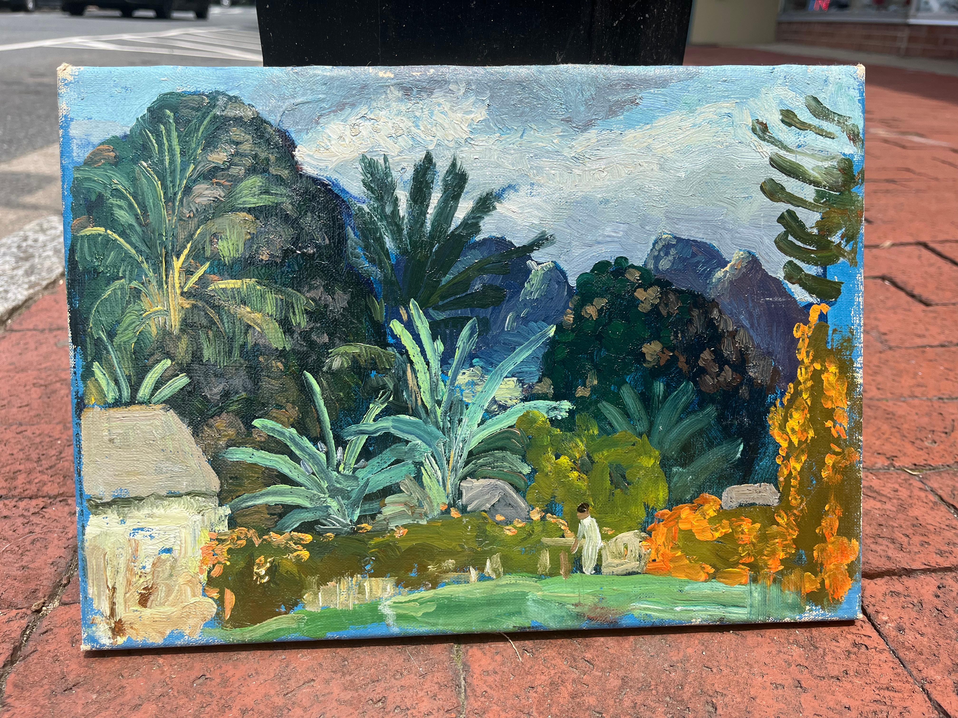Öl-Landschaft eines Hawaii-Gartens – Painting von Eugene Savage