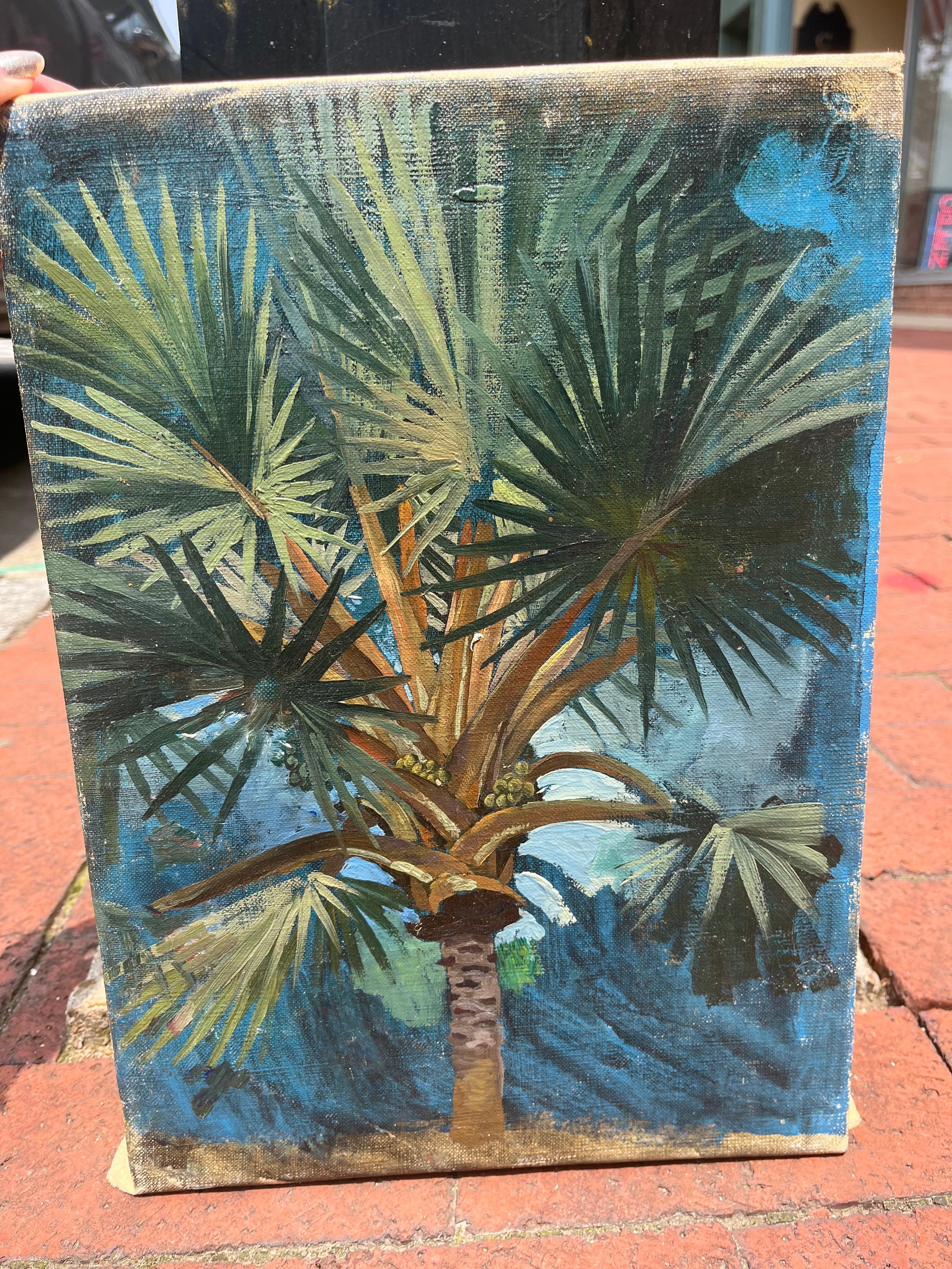 Oil Landscape of Palm Tree - Painting by Eugene Savage