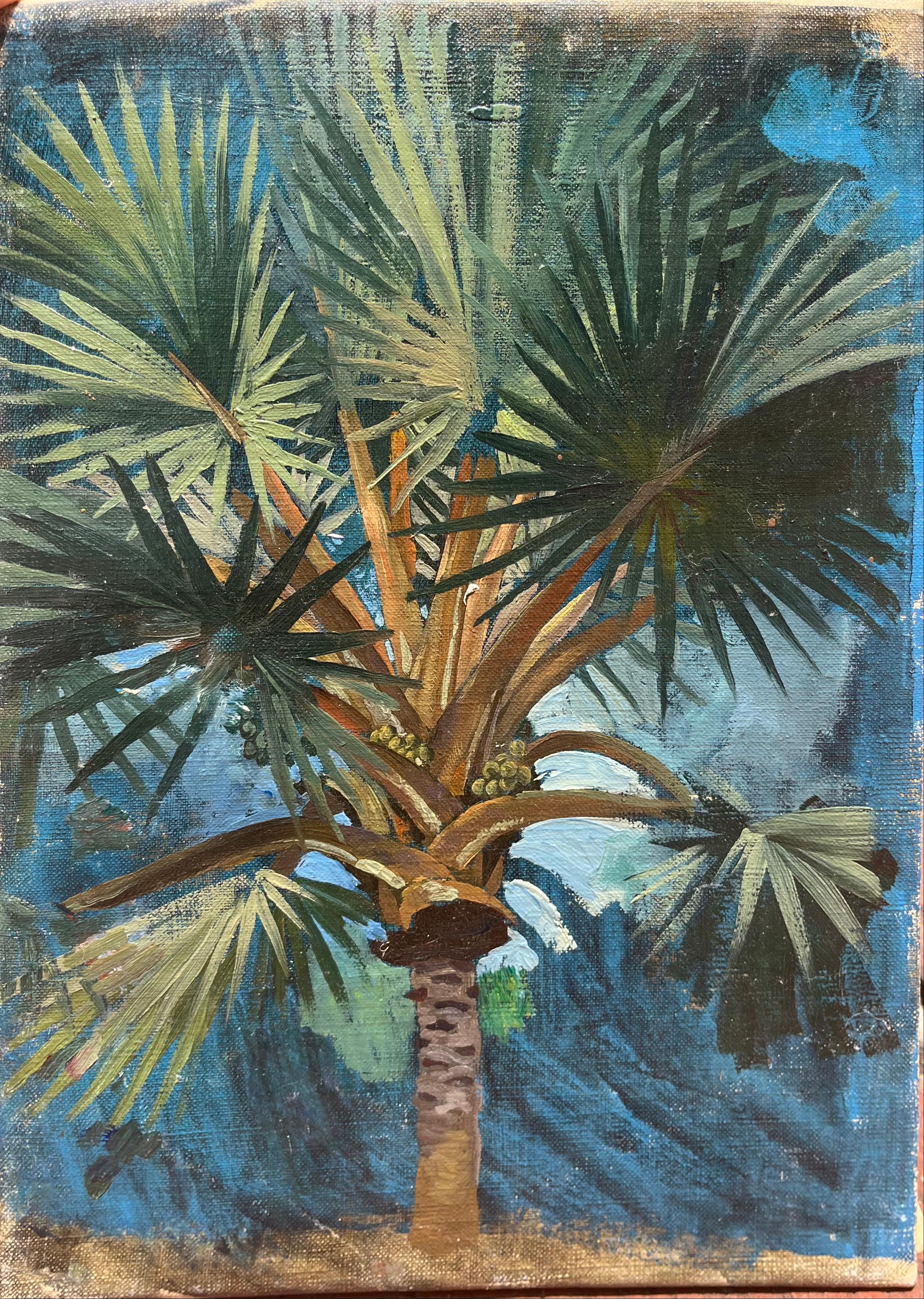 Eugene Savage Landscape Painting - Oil Landscape of Palm Tree