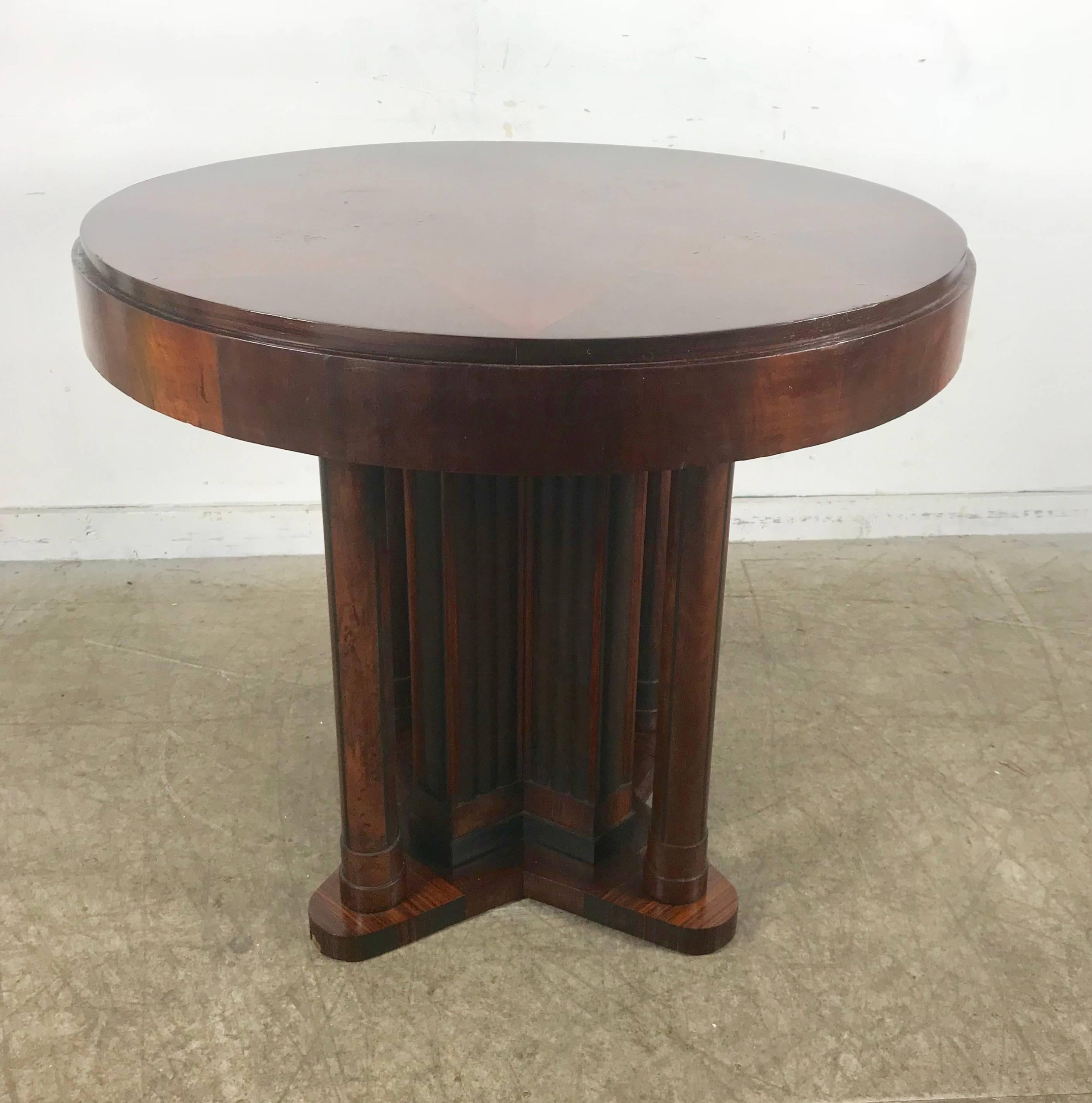 Eugene Schoen Art Deco Inlay Rosewood Columned Centre Tables For Sale 4
