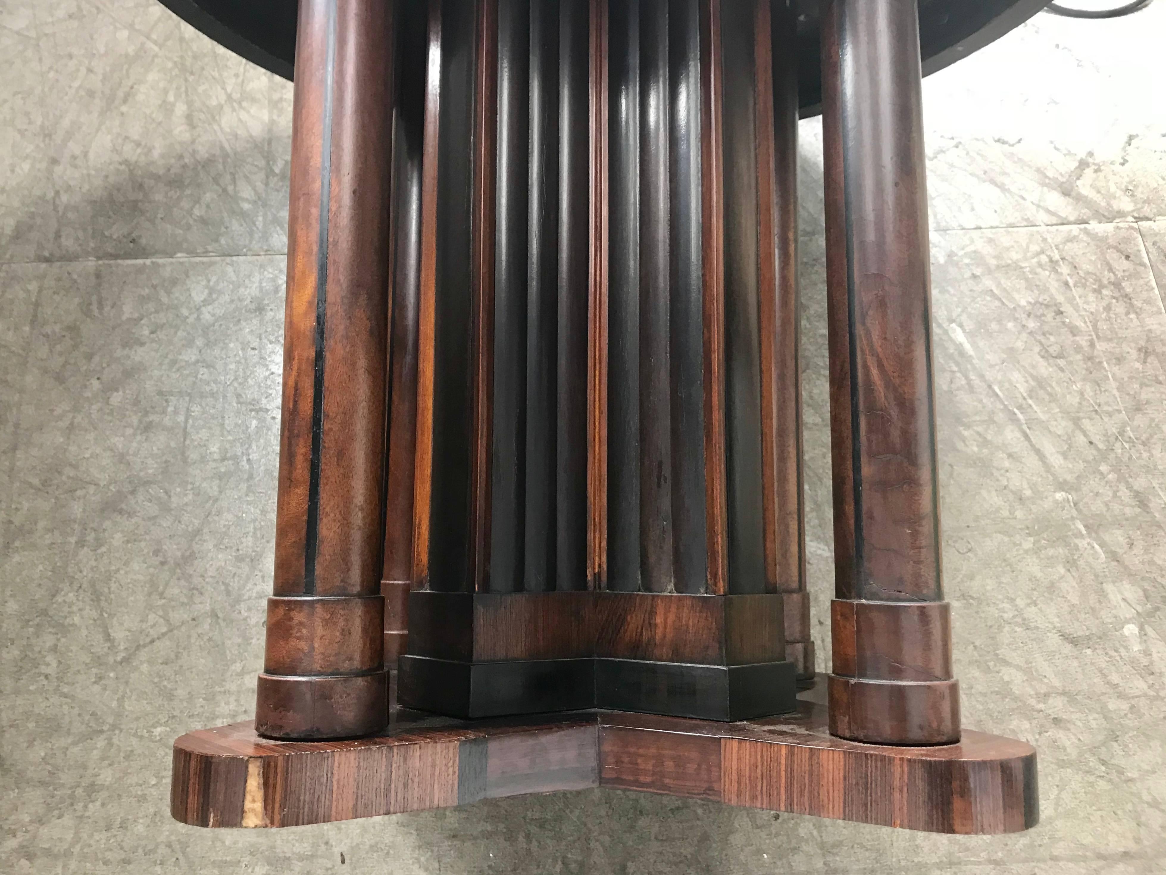 Eugene Schoen Art Deco Inlay Rosewood Columned Centre Tables For Sale 7