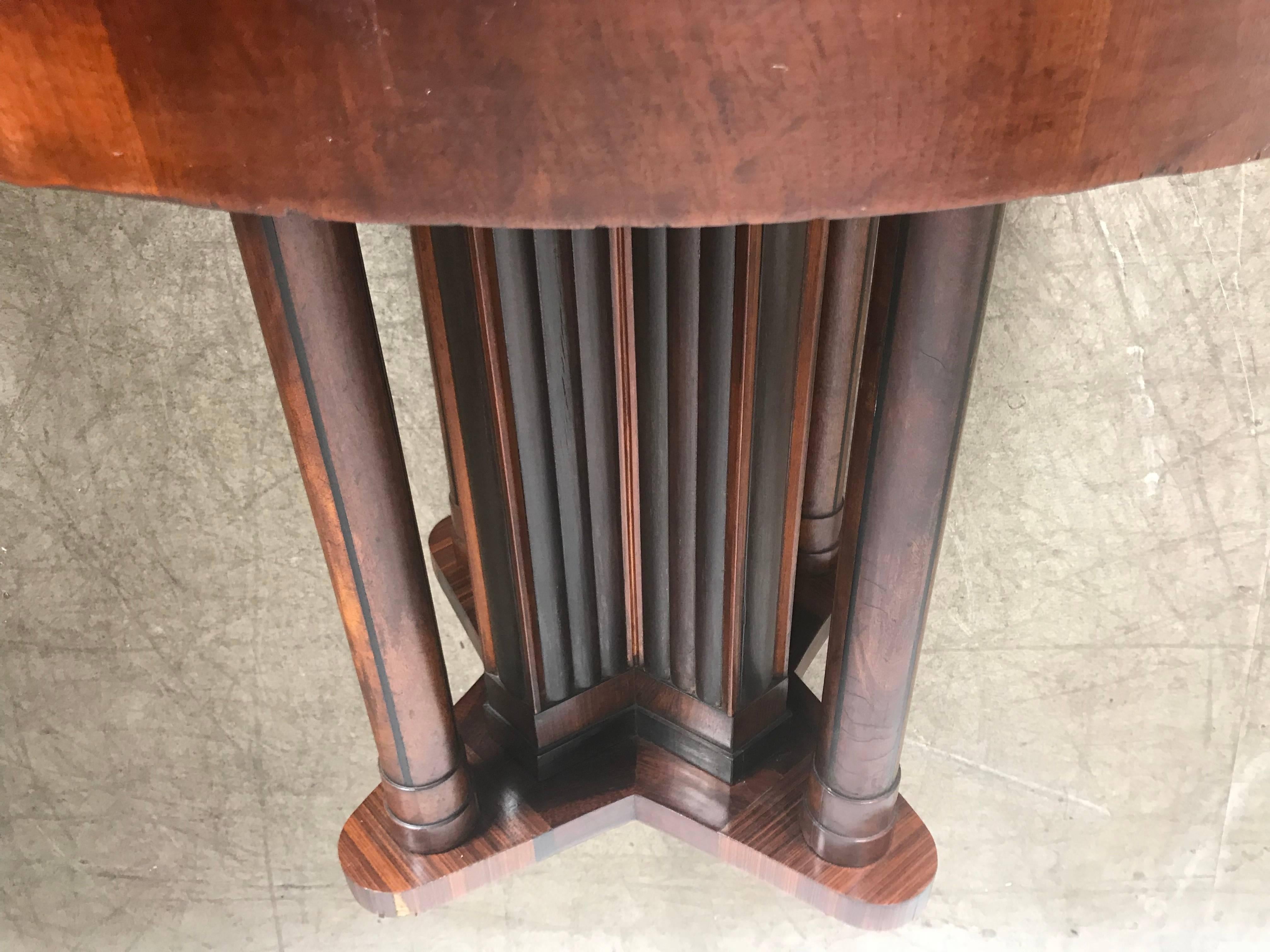 Eugene Schoen Art Deco Inlay Rosewood Columned Centre Tables For Sale 1
