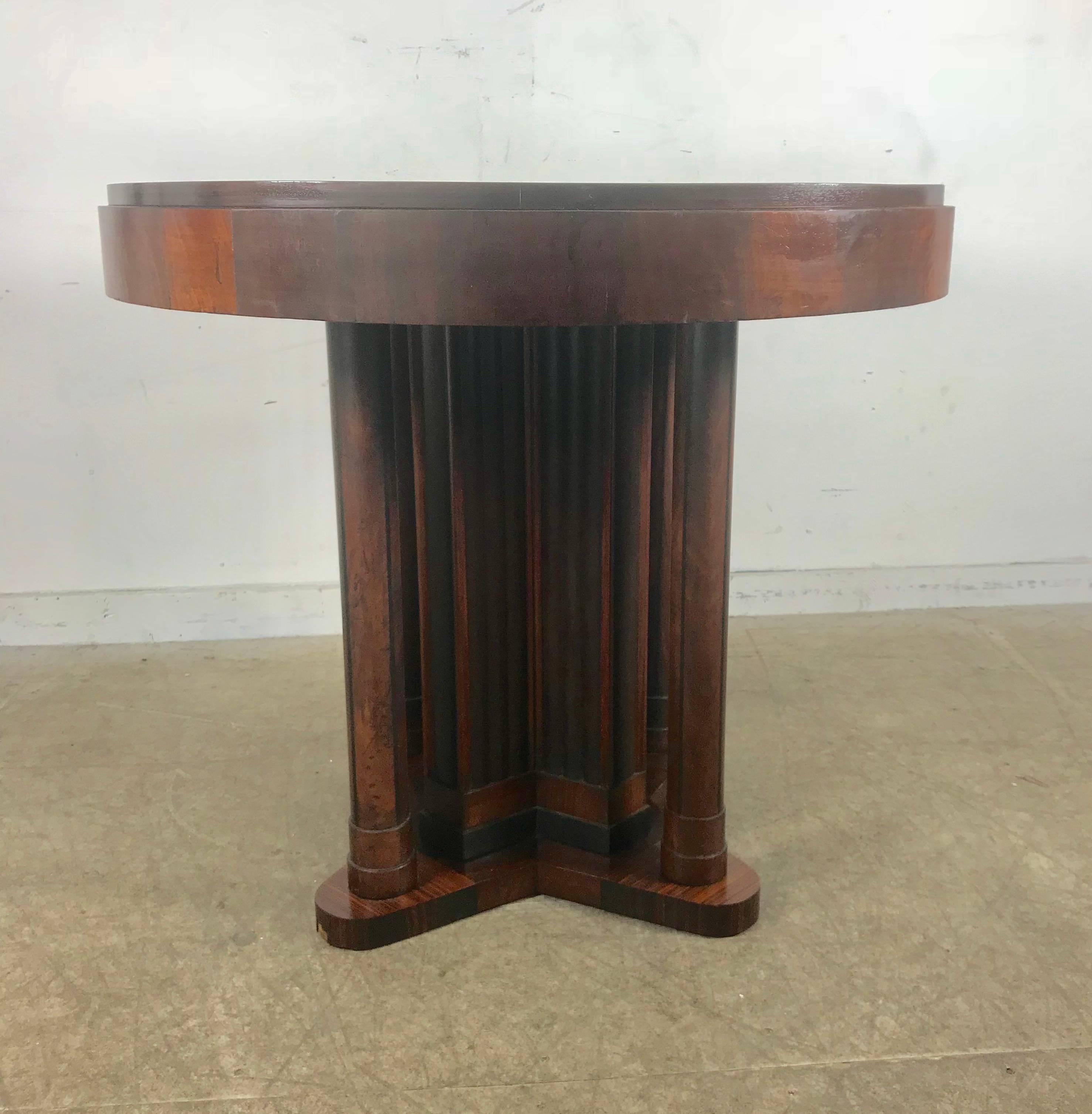 Eugene Schoen Art Deco Inlay Rosewood Columned Centre Tables For Sale 2