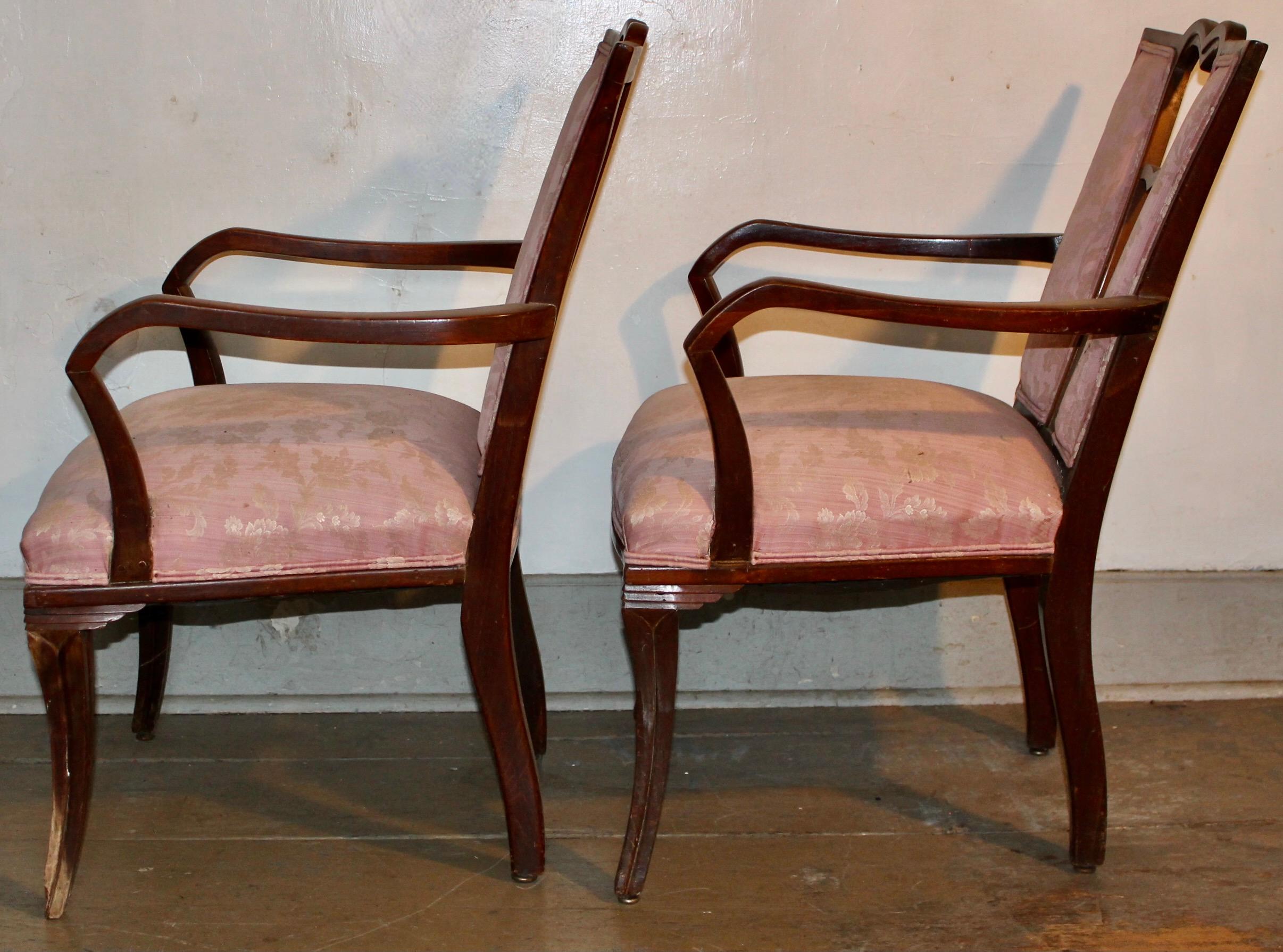 Hand-Carved Eugene Schoen Pair Armchairs by Schmieg Hungate and Kotzian c.1929 For Sale
