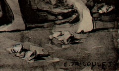 "Le Chemin de la Mort (The Path of Death)" Lithograph after Trigoulet Watercolor
