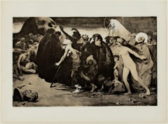 Antique "Le Chemin de la Mort (The Path of Death)" Lithograph after Trigoulet Watercolor