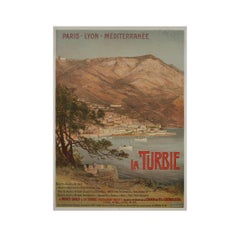 Belle Époque poster by Bourgeois Paris-Lyon-Méditerranée (PLM) railway La Turbie