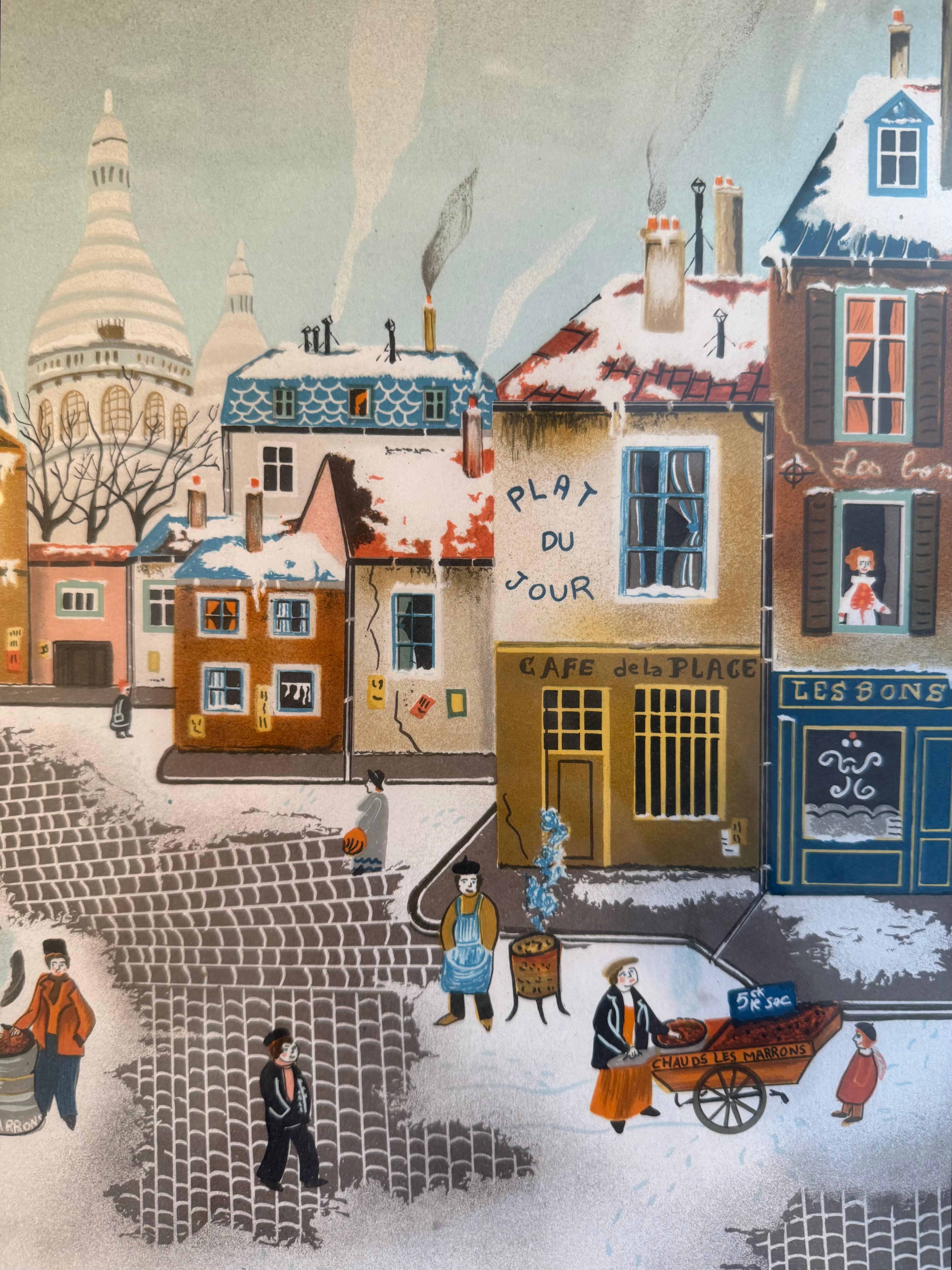 20th Century Eugene Valentin Signed Lithograph Print For Sale
