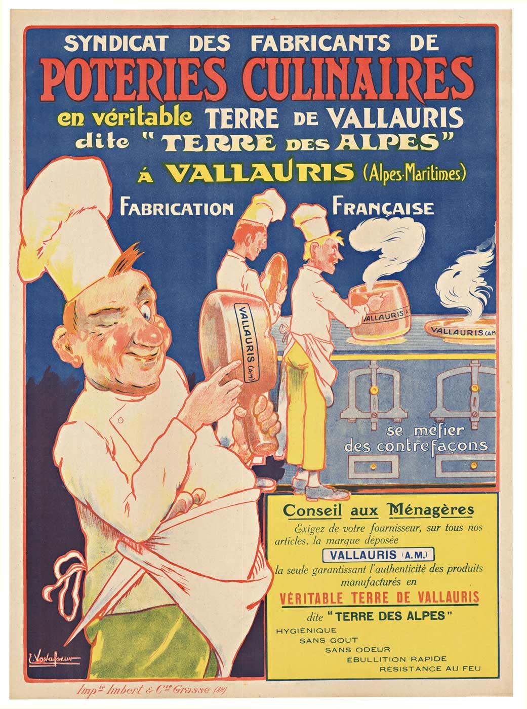 Original "Poteries Culinaires" vintage French cooking poster
