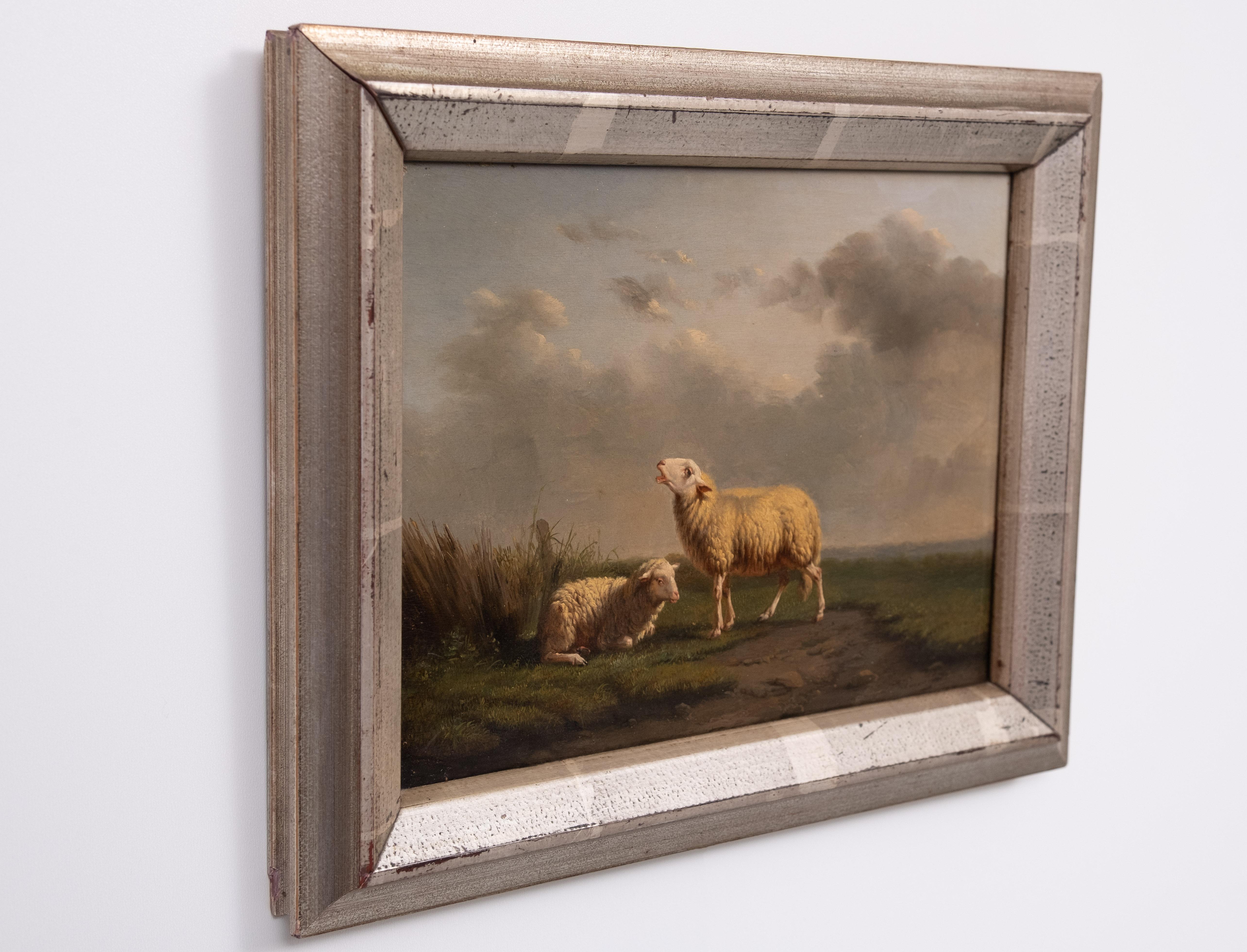 Romantique Eugène Verboeckhoven  Huile sur panneau   1844 en vente